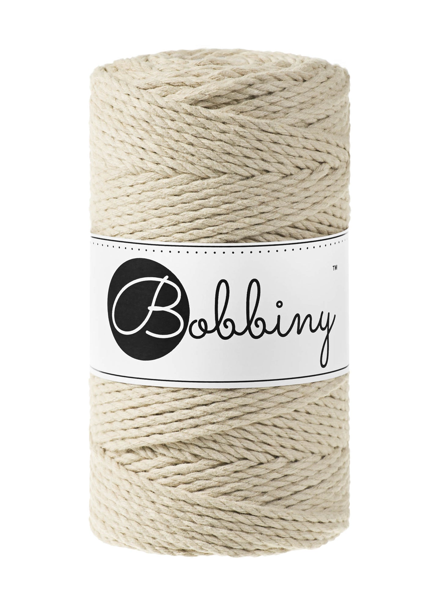 Made from 100% recycled cotton, this product is perfect for Macrame projects due to its sturdiness. It contains no harmful dyes or chemicals and is OEKO-TEK certified.  This super soft triple twist rope also makes the most spectacular fringes and tassels.  Length: 100m (108 Yards)  Weight: 400gms  Contains 60 Fibres ( 3x20 )  Also available in 5mm
