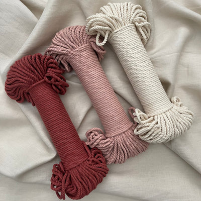 Recycled Cotton Soft Macrame Ropes 3ply 4mm