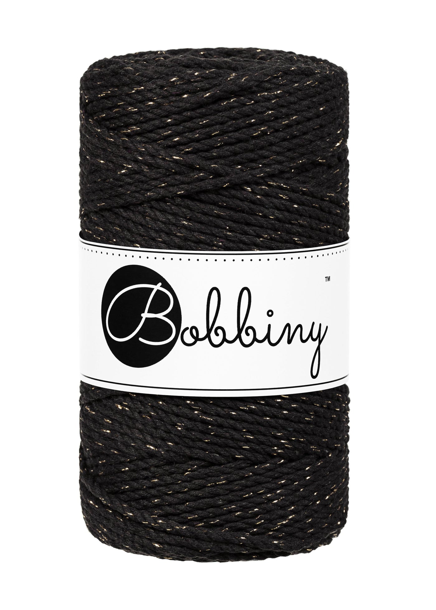 Bobbiny Macrame Rope 3ply 3mm in Golden Black shade