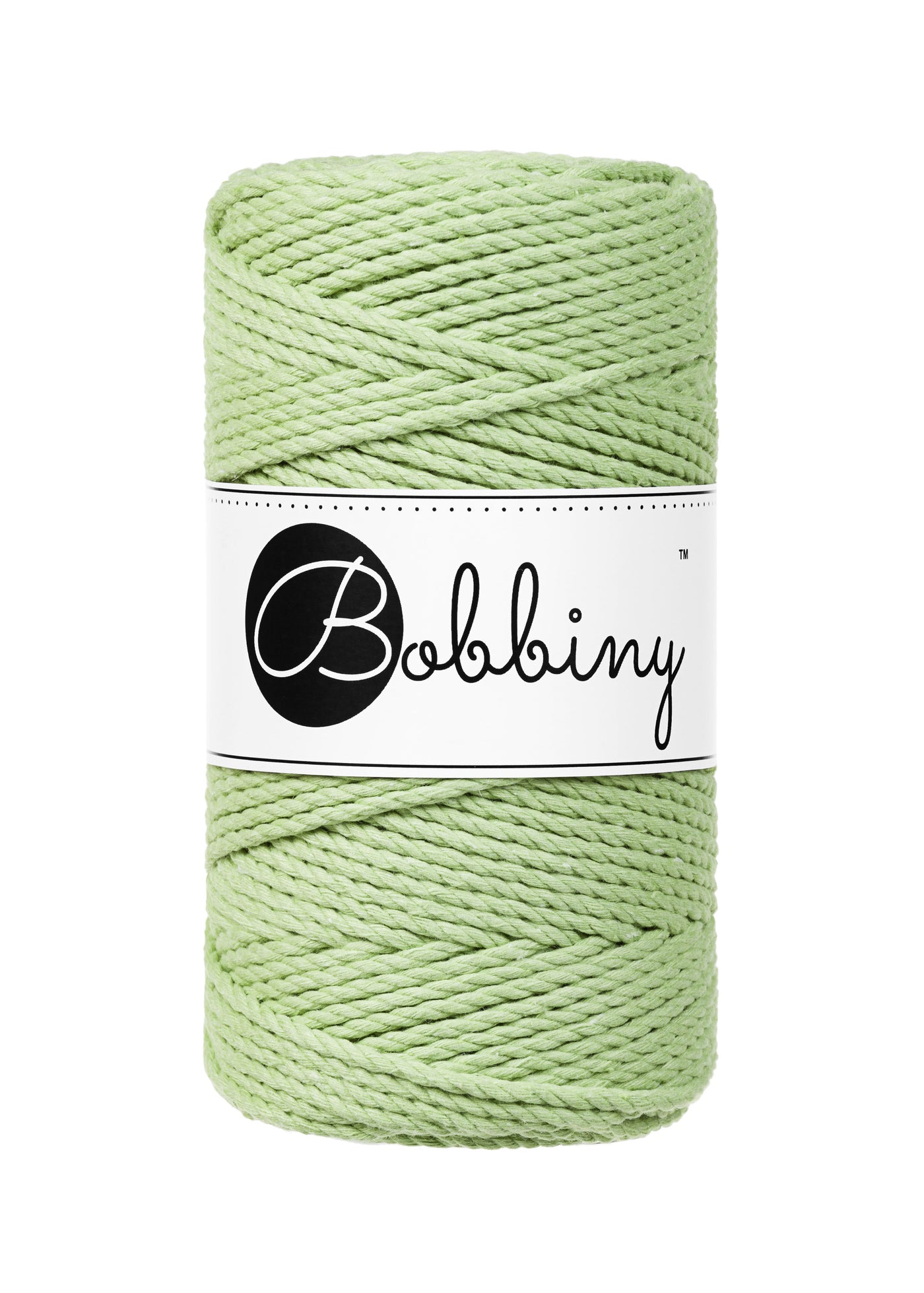 Bobbiny macrame rope 3ply 3mm in green matcha shade 