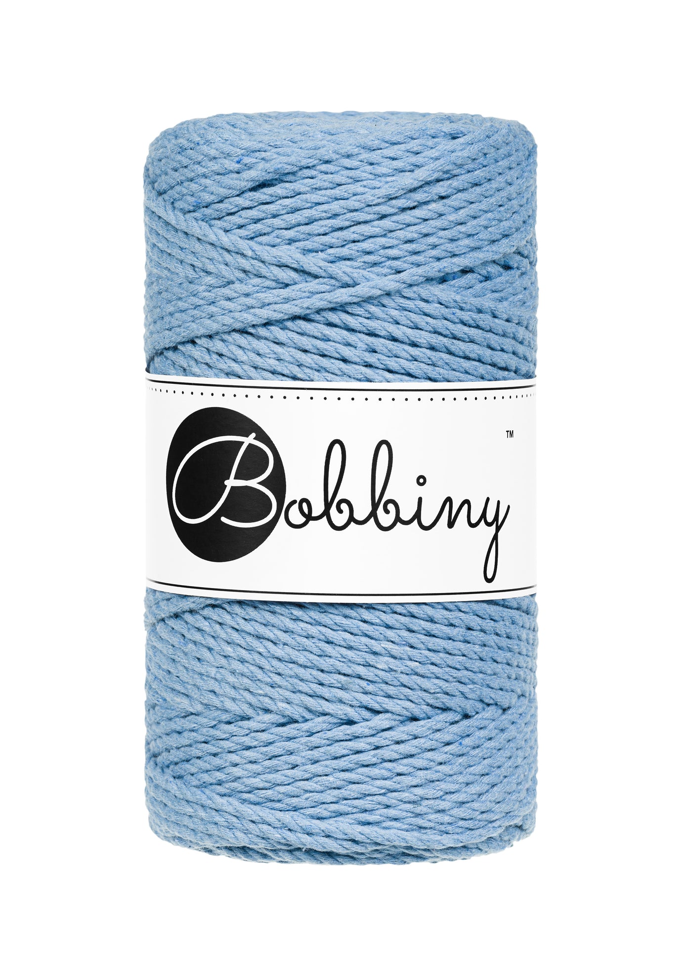 Bobbiny 3ply 3mm macrame rope in perfect blue shade