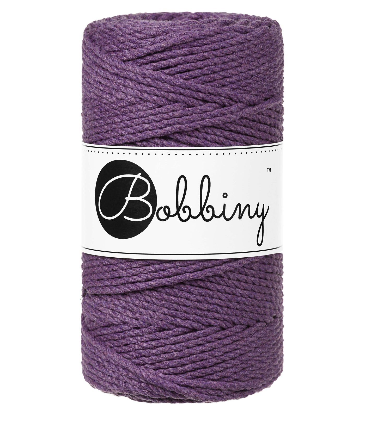 Bobbiny 3ply 3mm macrame rope in Violet shade