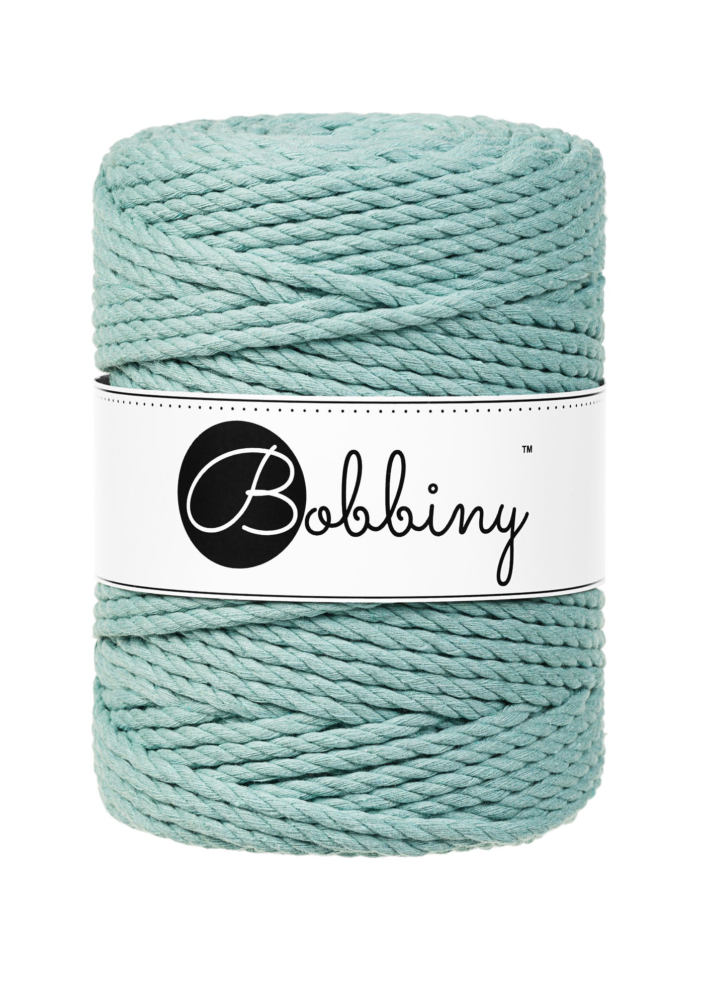Bobbiny 3ply 5mm rope in duck egg blue shade 