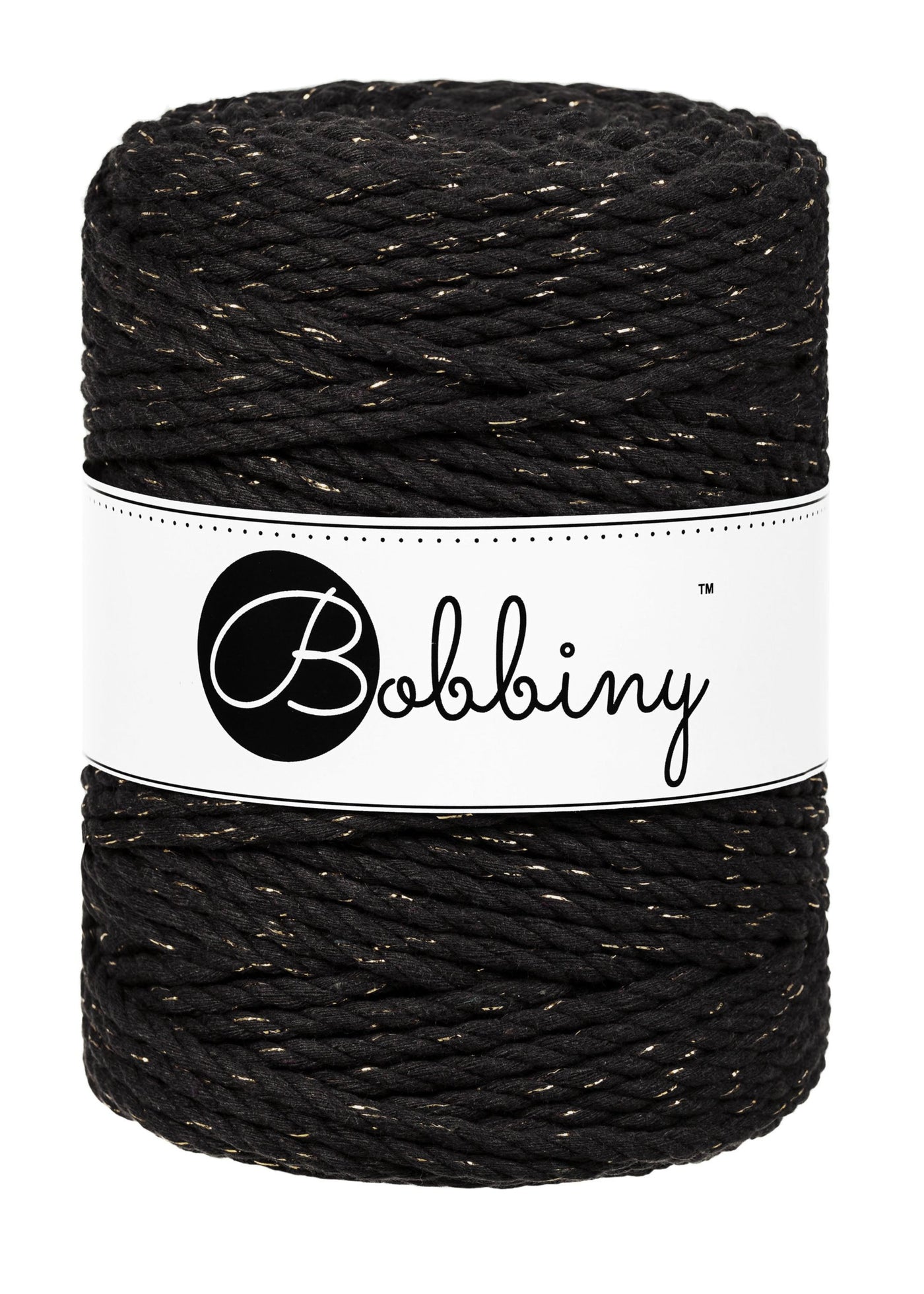 Bobbiny Macrame Rope 3ply 5mm in Golden Black shade