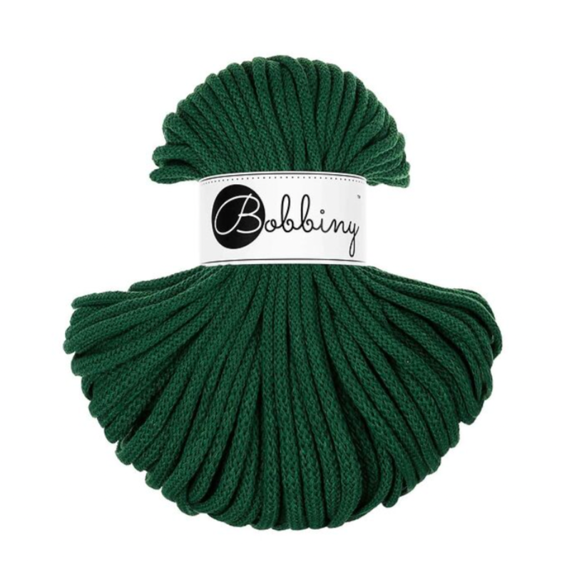 Bobbiny Braided Cords - Premium 5mm 50m - Pine Green