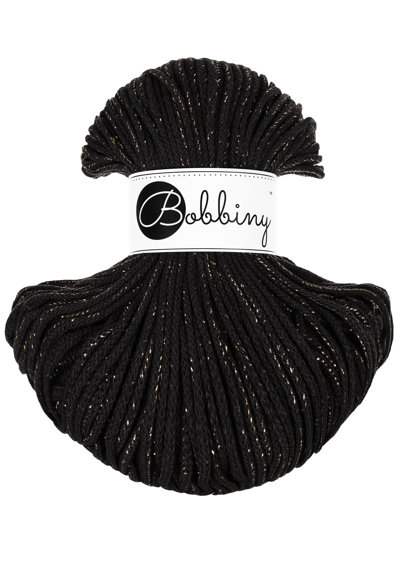 Bobbiny braided cords 3mm in Golden Black shade