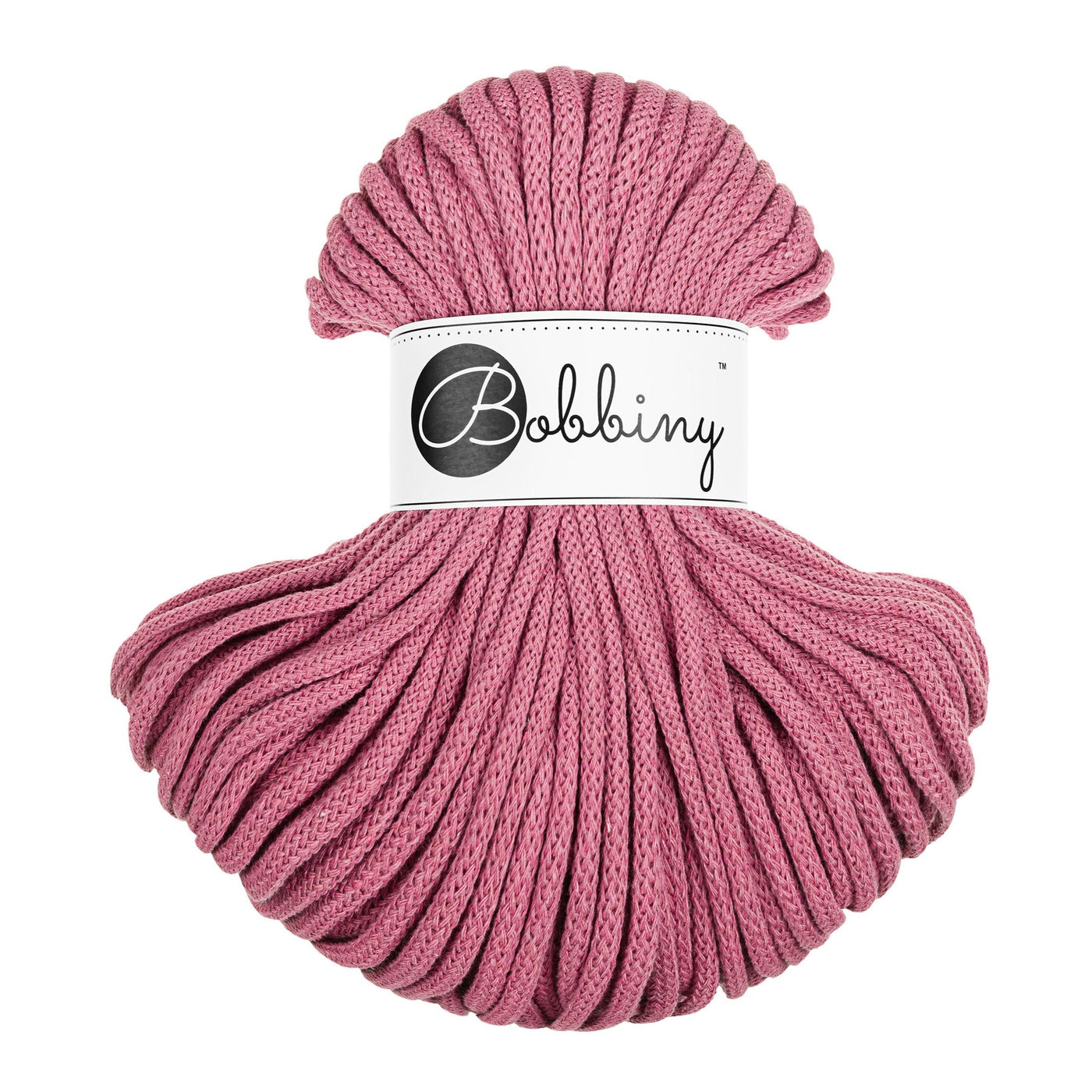 Bobbiny braided cord 5mm 50m in blossom pink shade