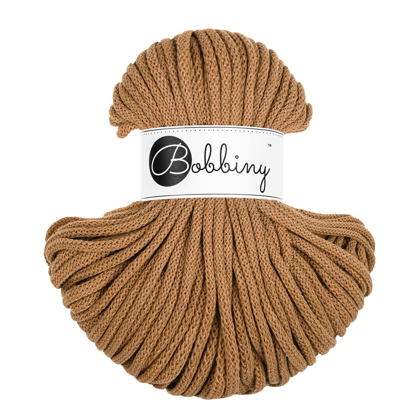 Bobbiny braided cord 5mm 50m in caramel shade