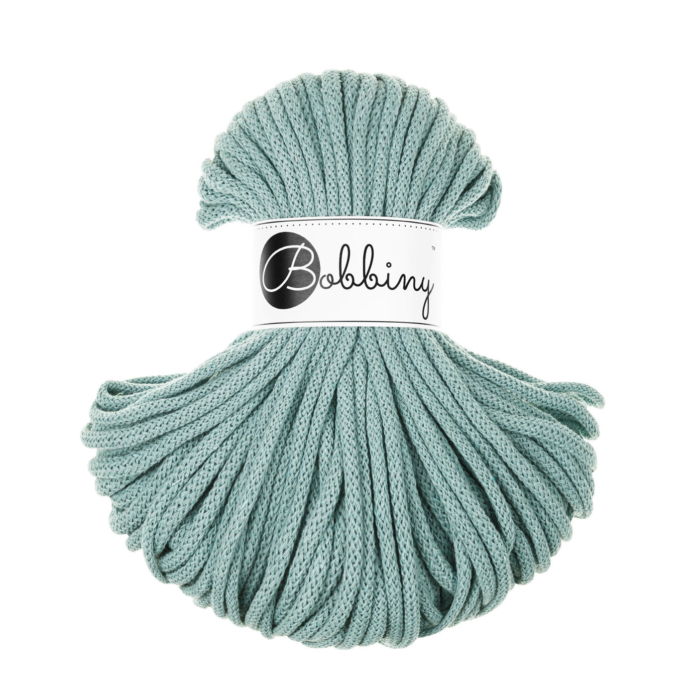 Bobbiny braided cord 5mm 50m in duck egg blue