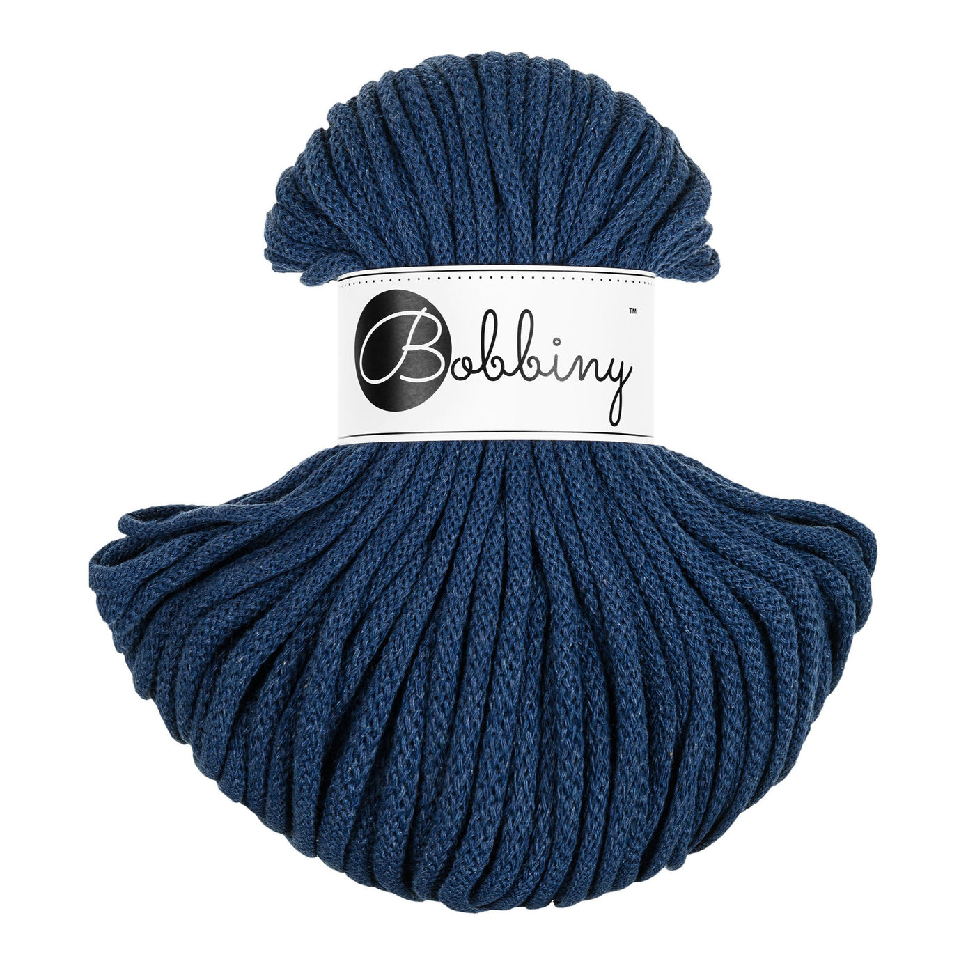 bobbiny braided cord 5mm 50m in jeans blue shade