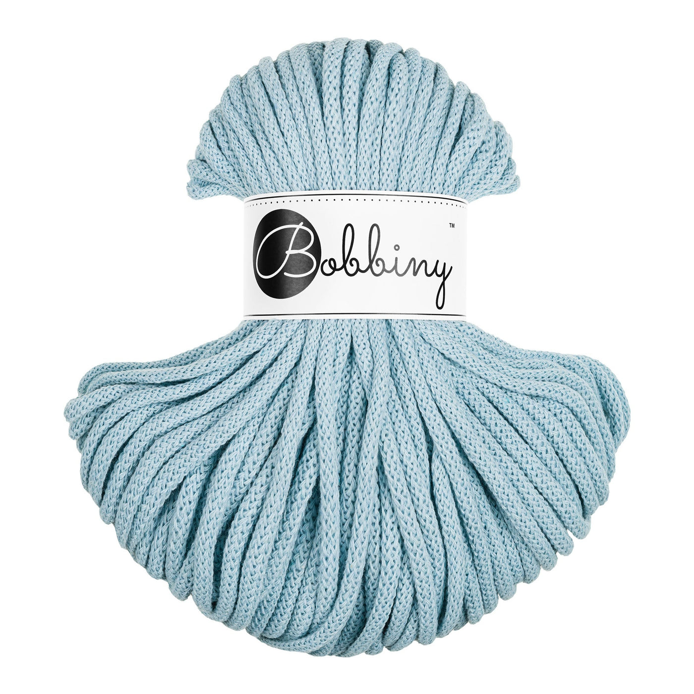 Bobbiny braided cord 5mm 50m in Misty blue shade
