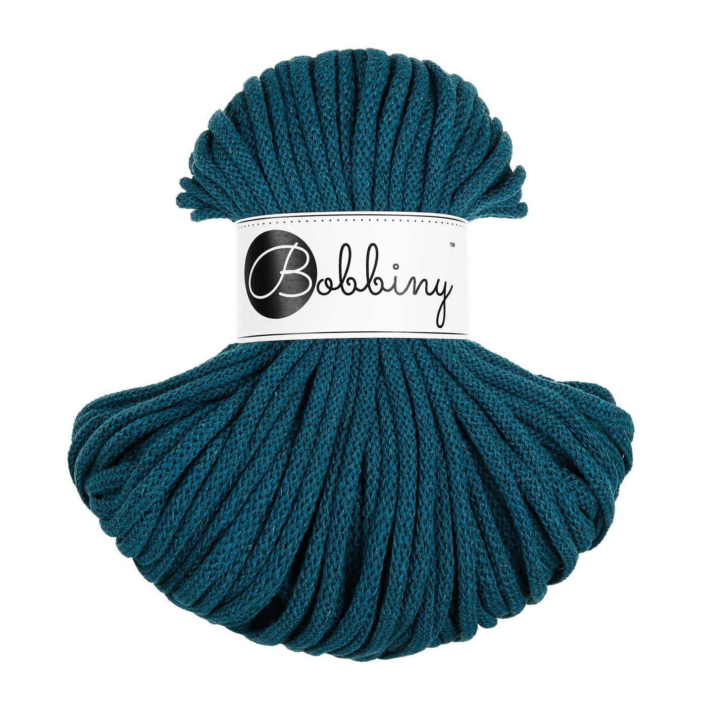 bobbiny braided cord 5mm 5m in peacock blue shade