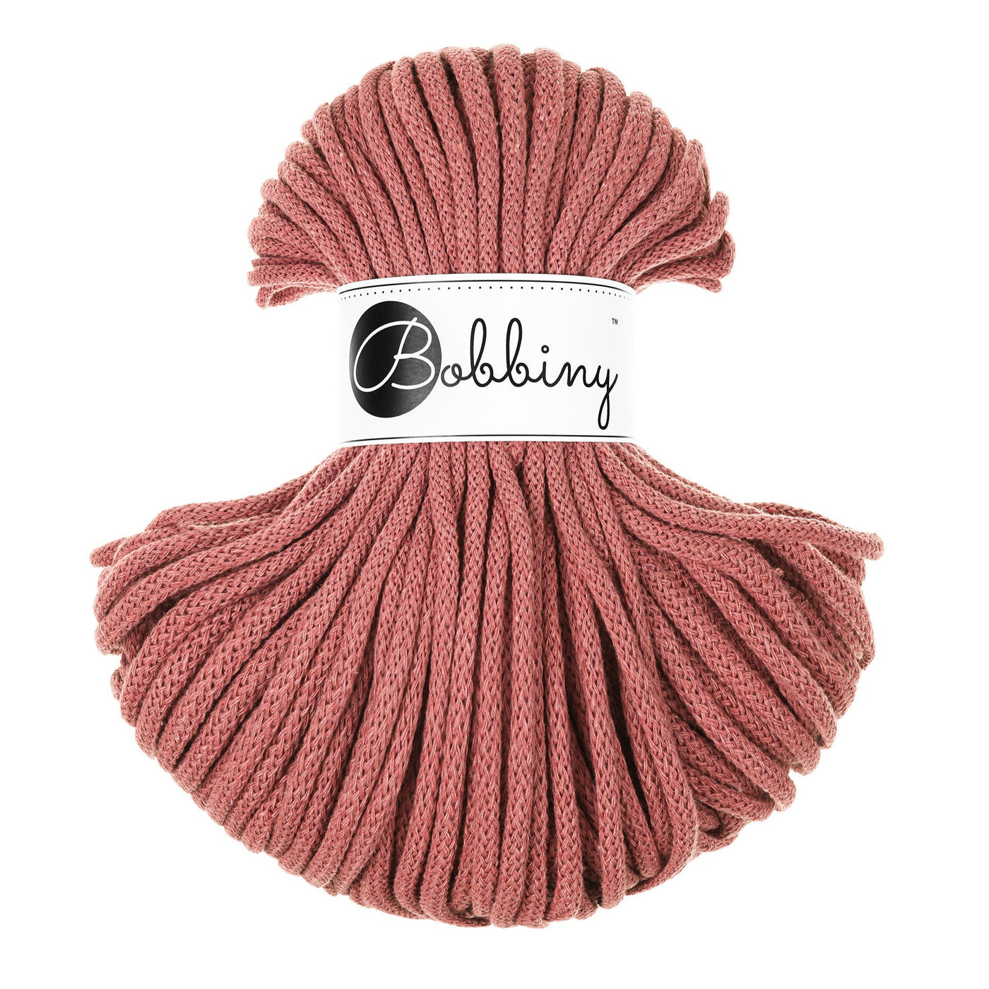 Bobbiny braided cord 5mm 50m in peony