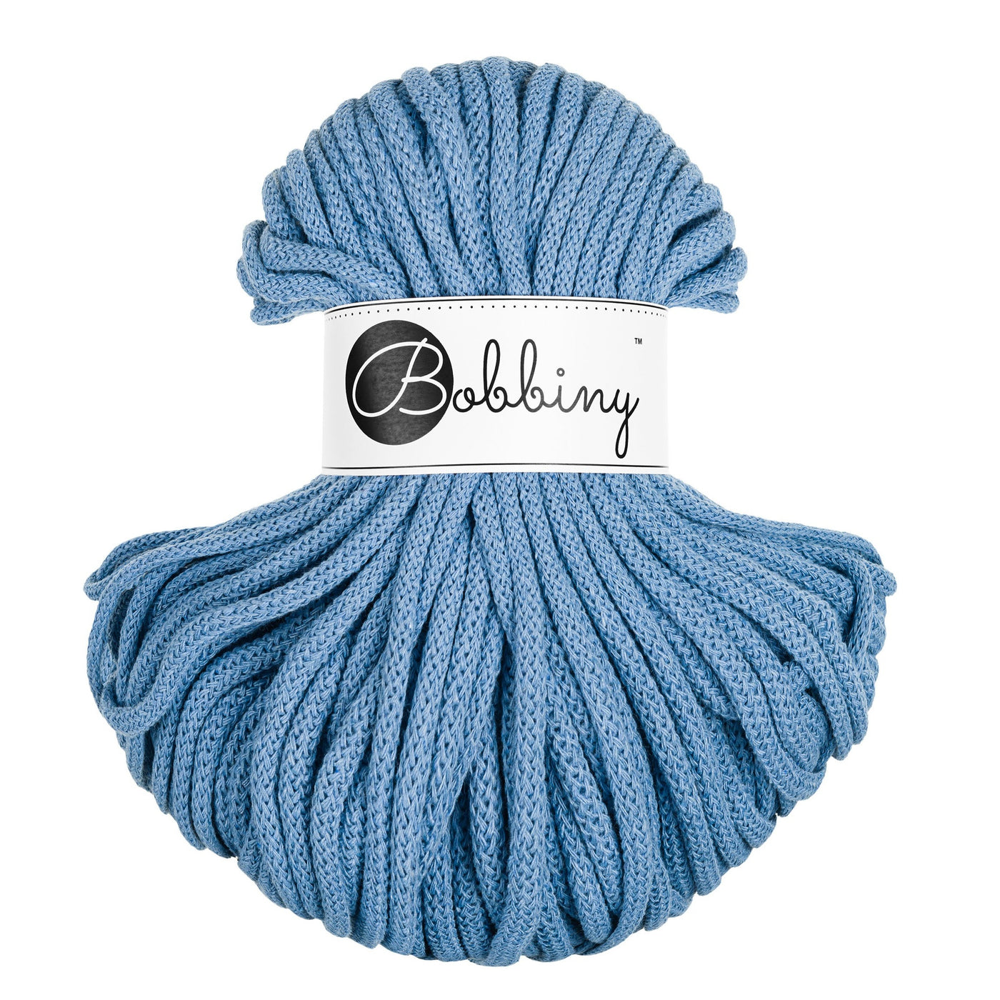 Bobbiny braided cord 5mm 50m in perfect blue