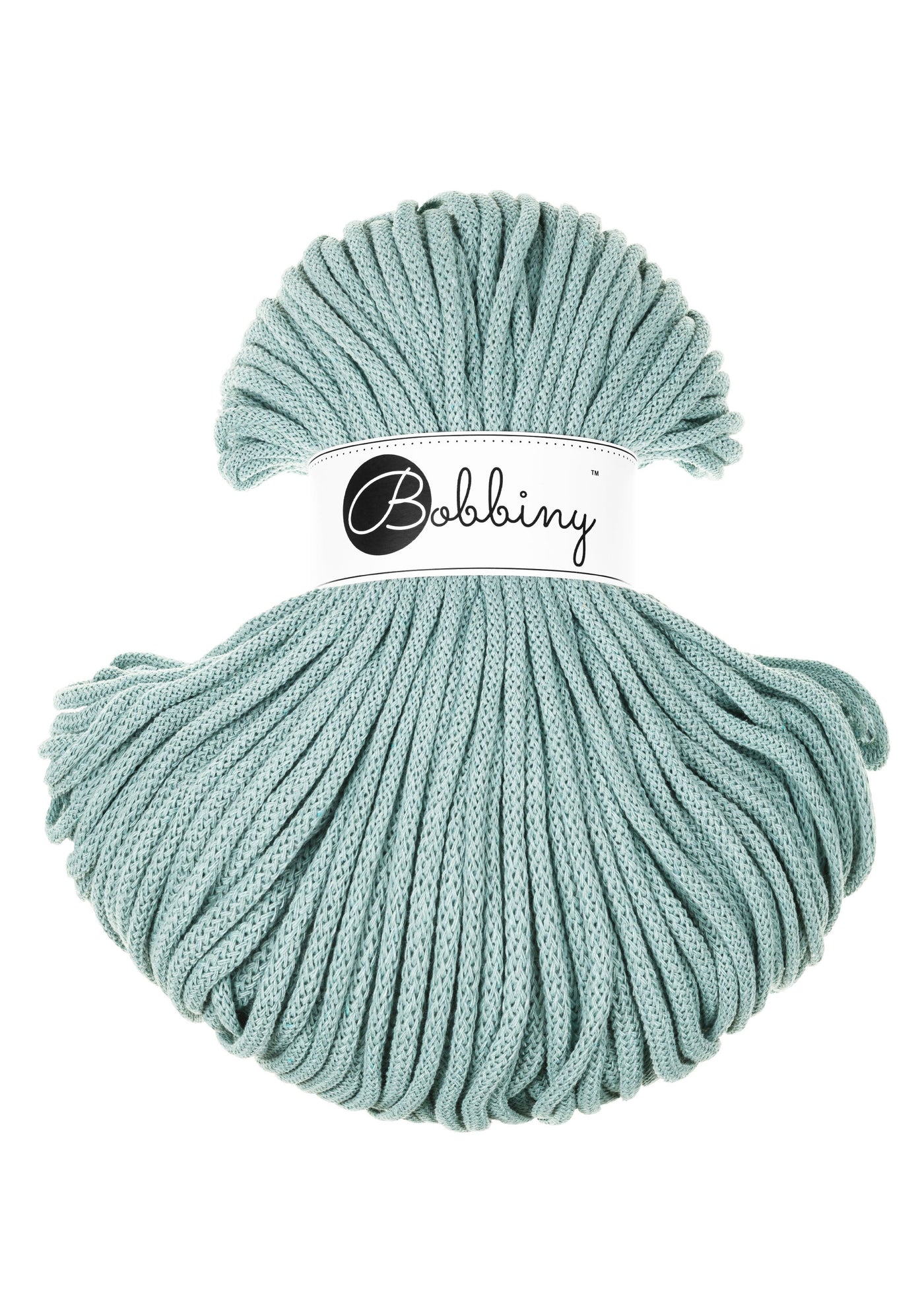 Bobbiny braided cord in 5mm width in duck egg blue shade 
