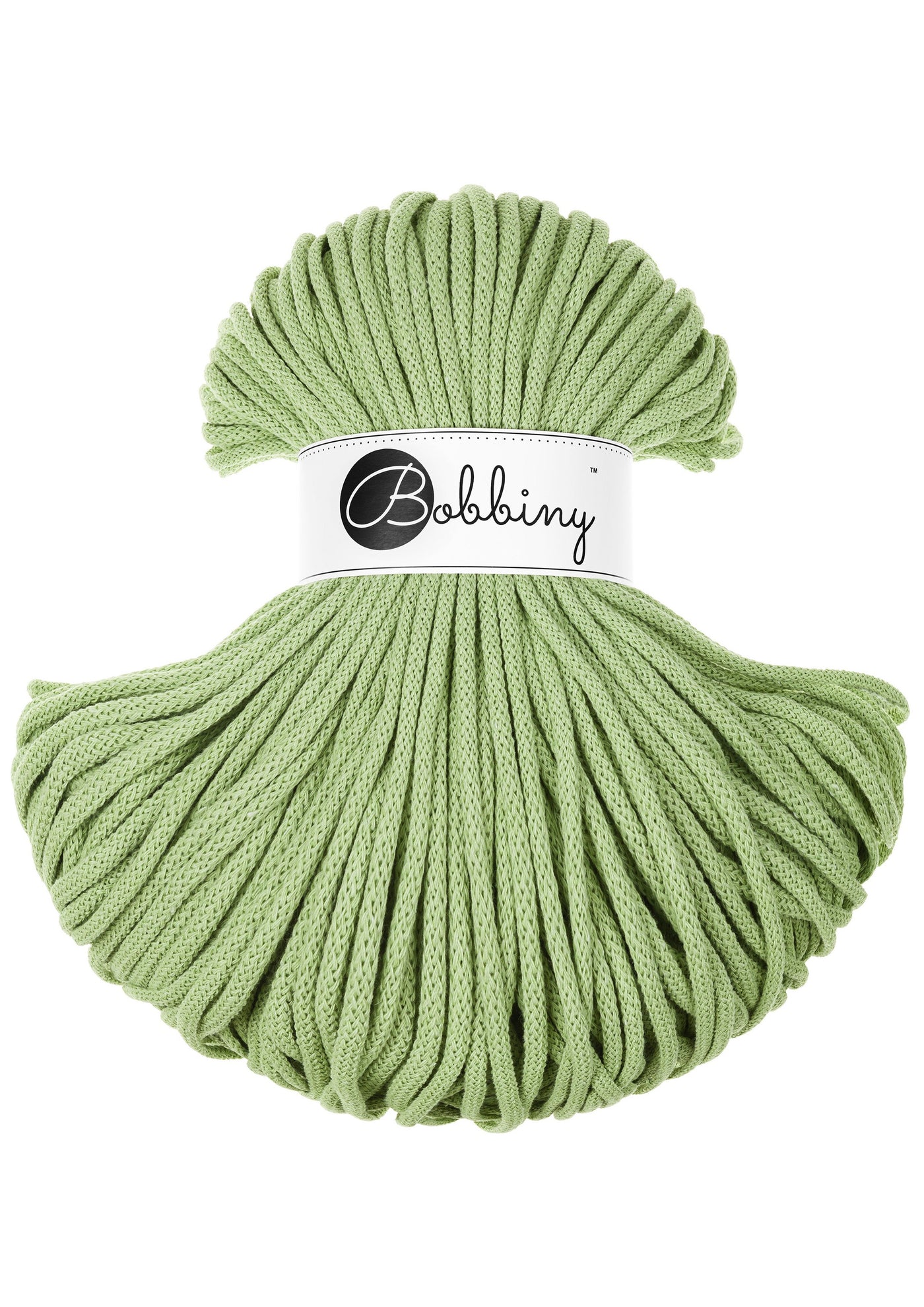 Bobbiny braided cord 5mm in green matcha shade