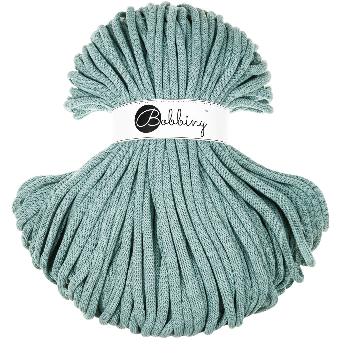 Bobbiny braided cord 9mm in duck egg blue shade 