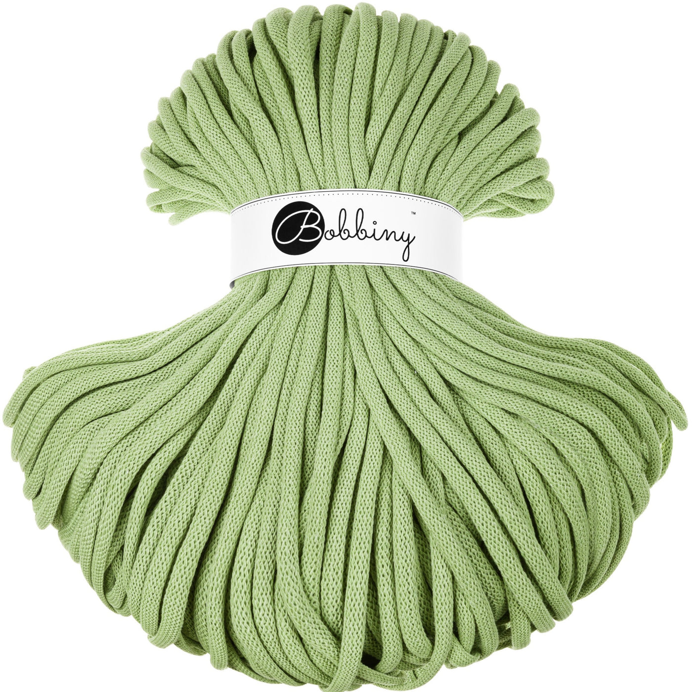 Bobbiny braided cord 9mm in green Matcha shade