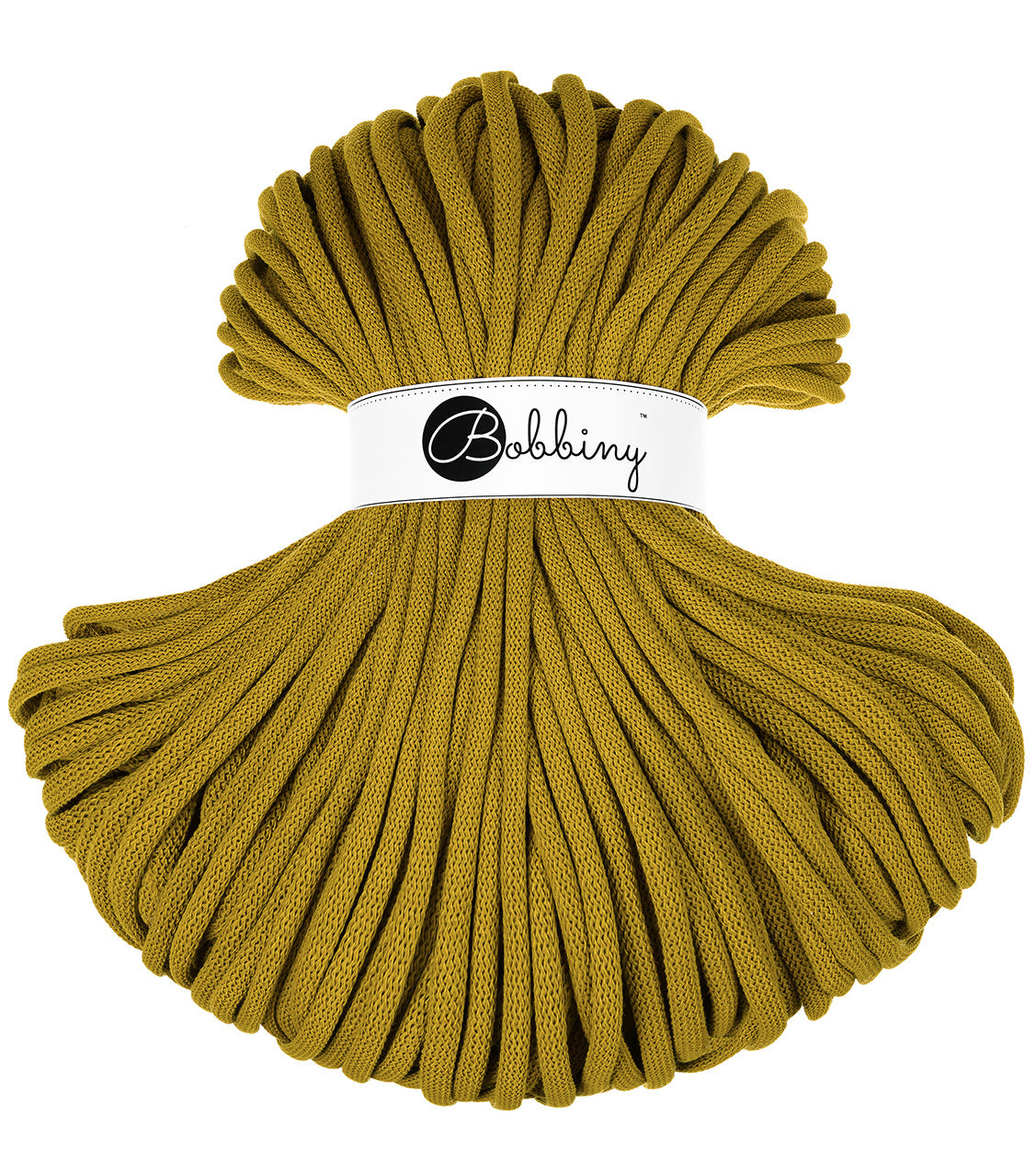 Bobbiny braided cord 9mm in spicy yellow shade 