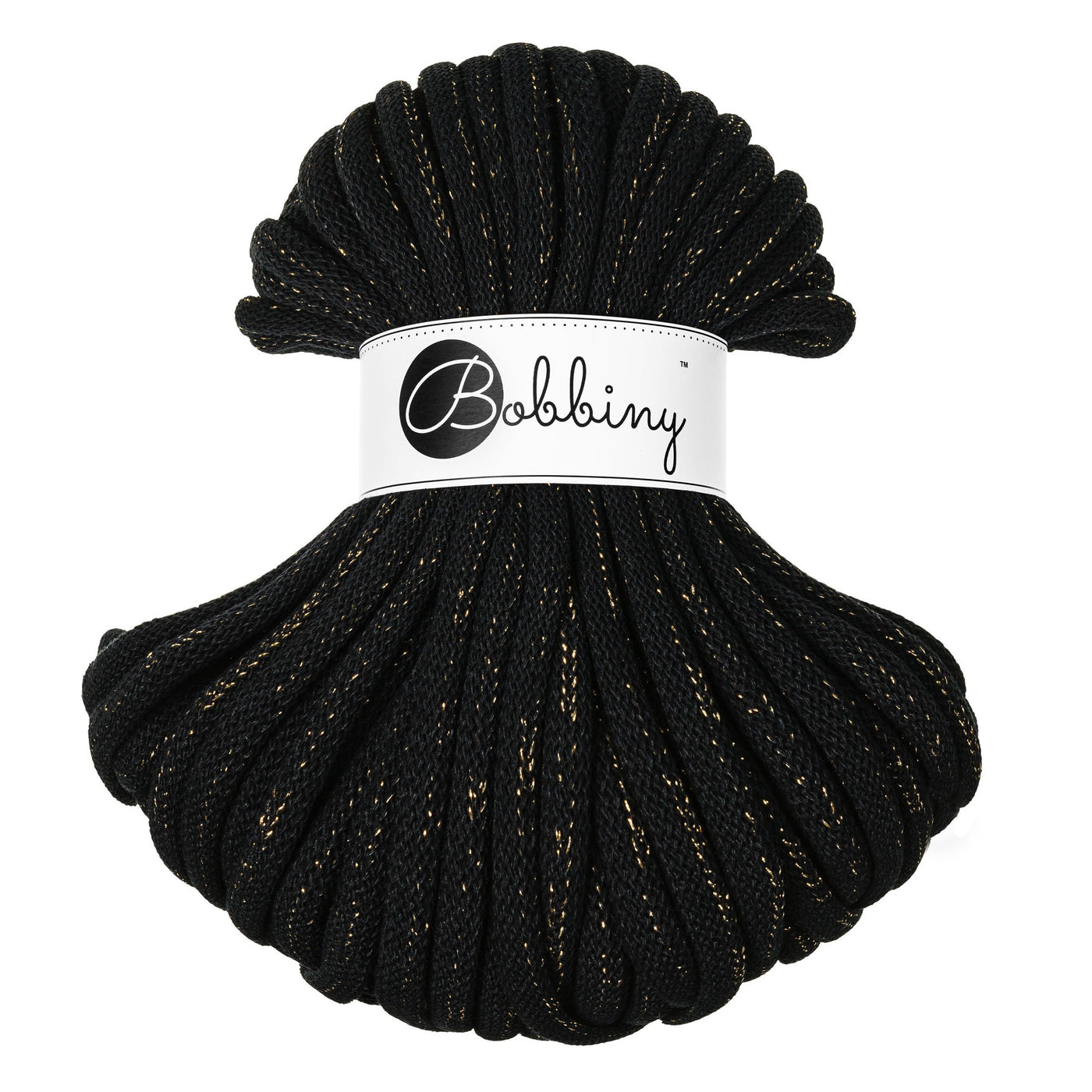 Bobbiny braided cord 9mm 30m golden black shade