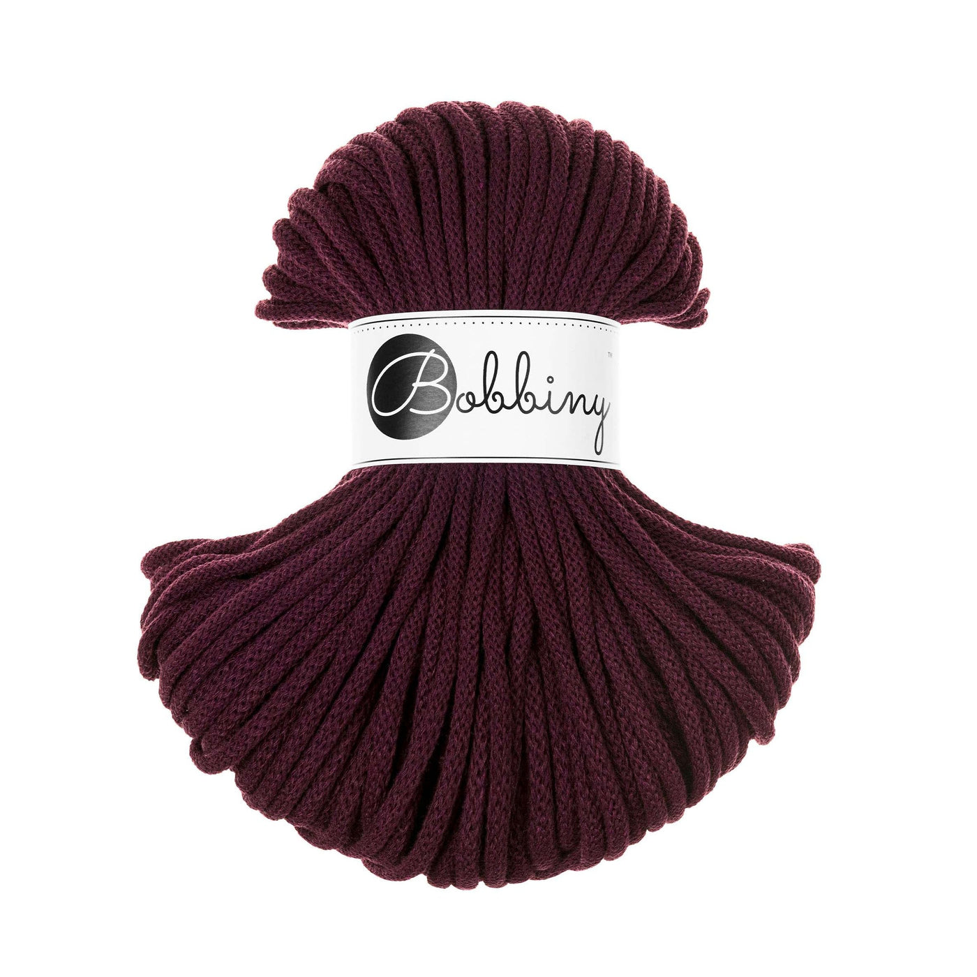 Bobbiny braided cords 5mm 50m in Burgandy shade