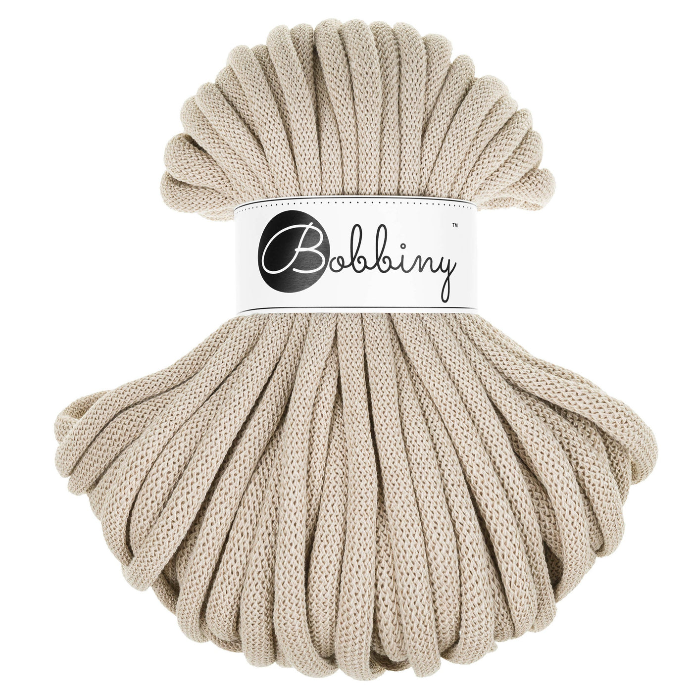 bobbiny braided cords 9mm 30 metre bundles in beige shade