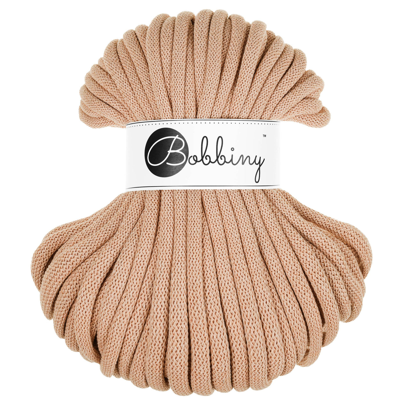 bobbiny braided cords 9mm in 30m bundle in biscuit shade