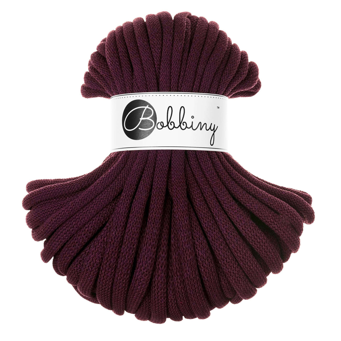 Bobbiny braided cord 9mm 9n 30m length in burgandy shade