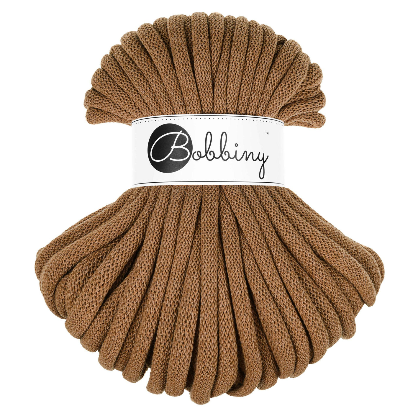 Bobbiny braided cords 9mm in 30metre bundle in Caramel shade