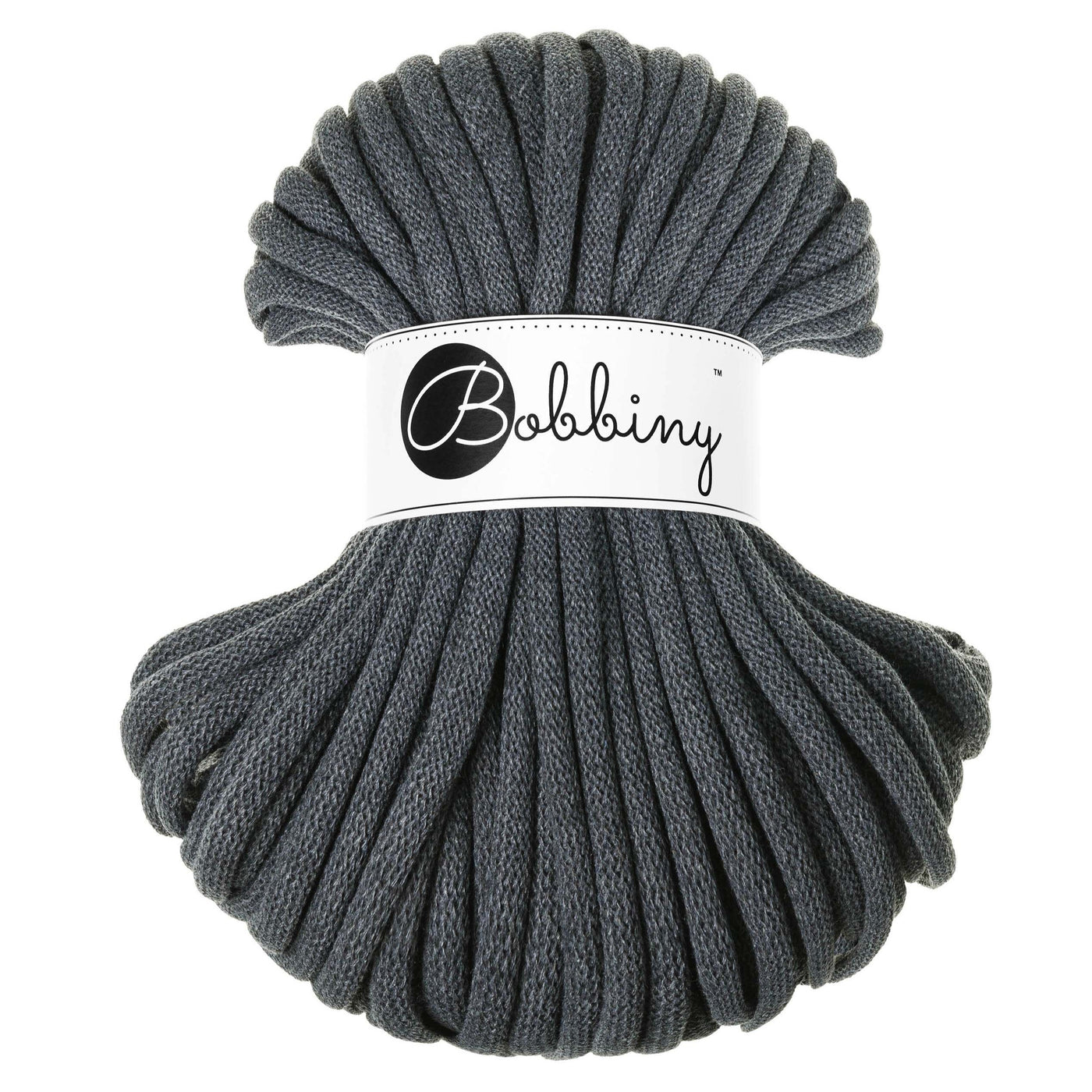 Bobbiny braided cords 9mm 30m bundle in Charcoal shade