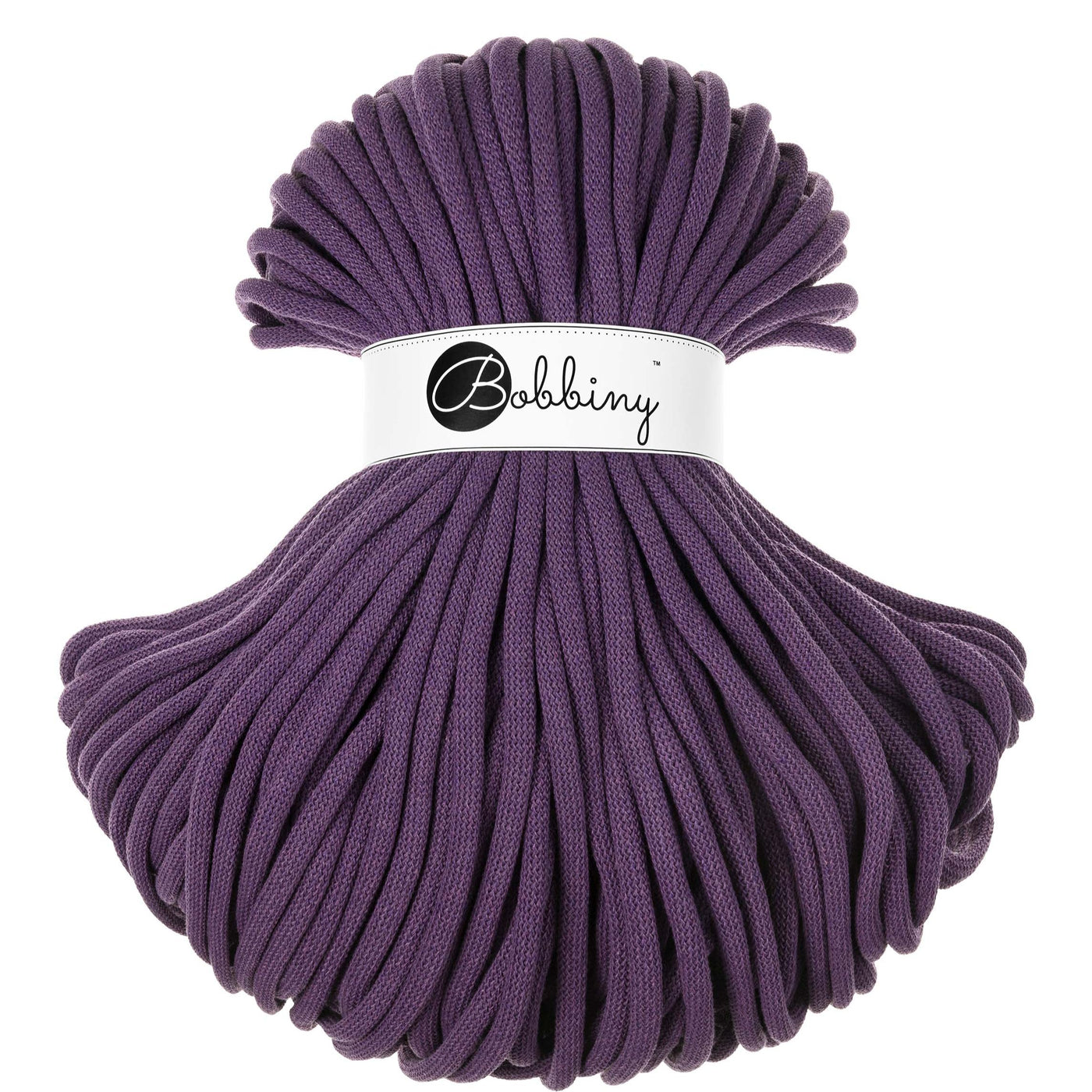 Bobbiny braided cord in Jumbo 9mm width 100m in Violet shade