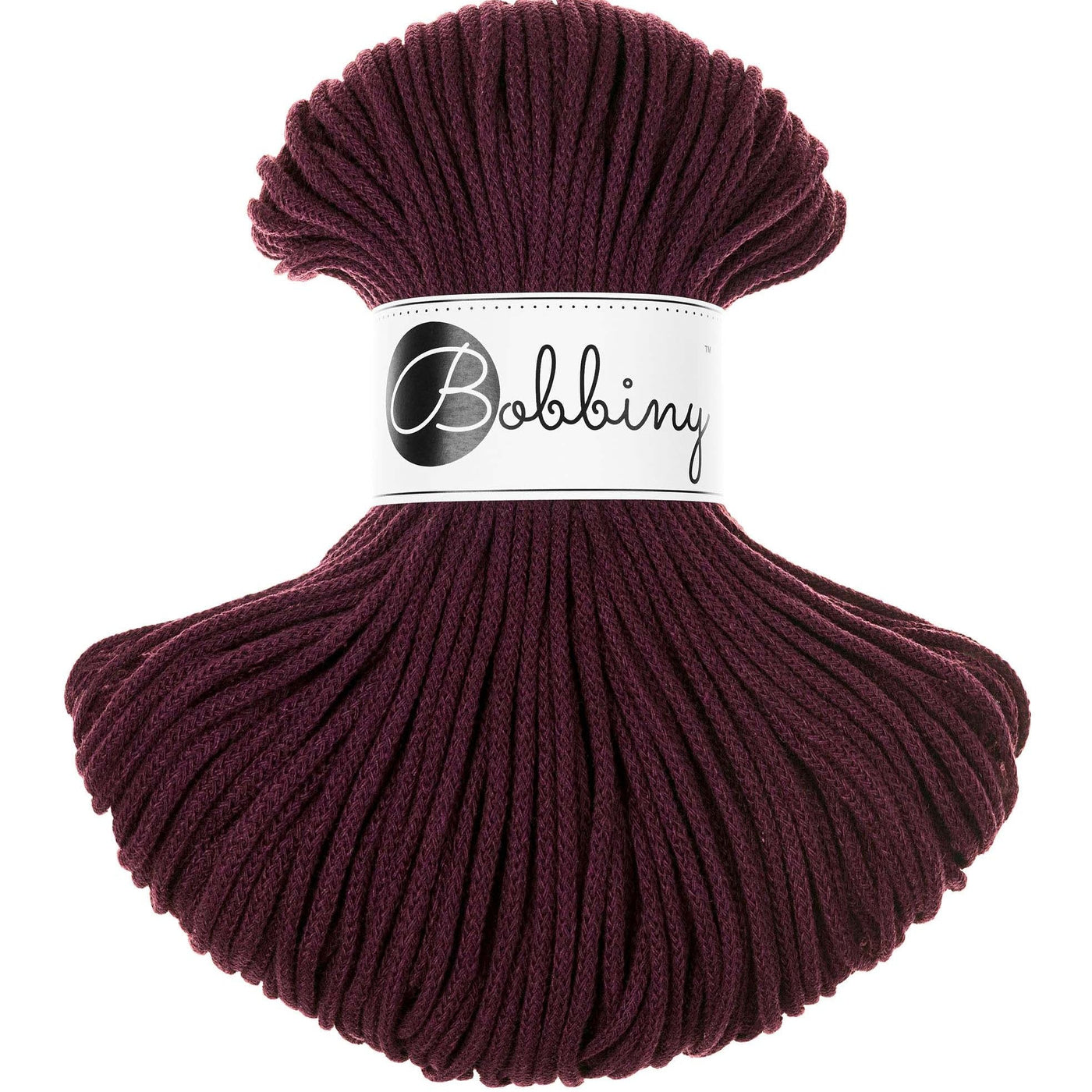 Bobbiny braided cords in 3mm width in Burgandy shade