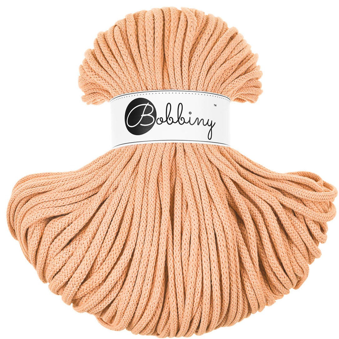 Bobbiny braided cord in 5mm width in peach fuzz shade