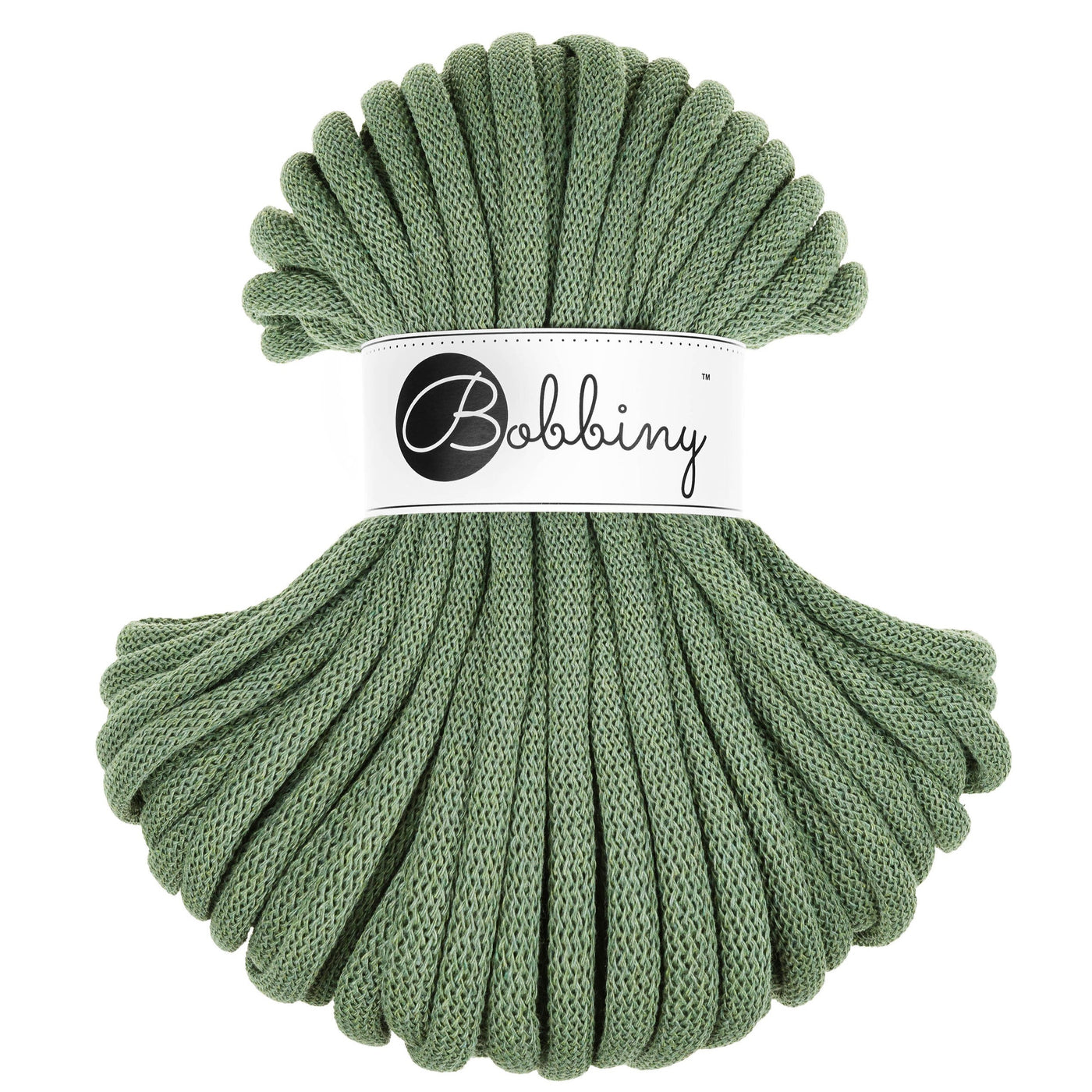 Bobbiny Braided cords 9mm 30 metre bundle in Eucalyptus green shade