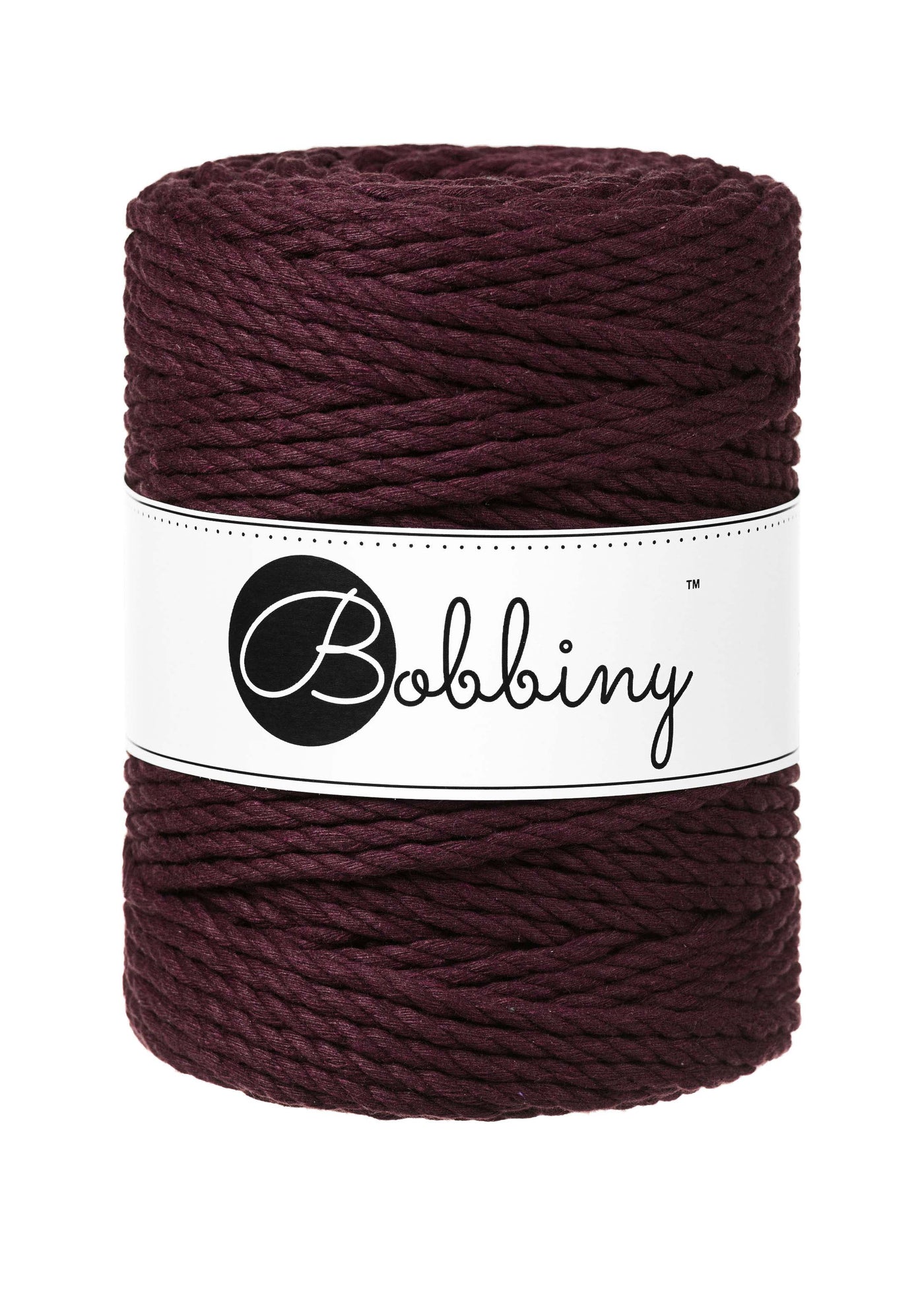 Bobbiny macrame rope 3ply 5mm in Burgandy shade