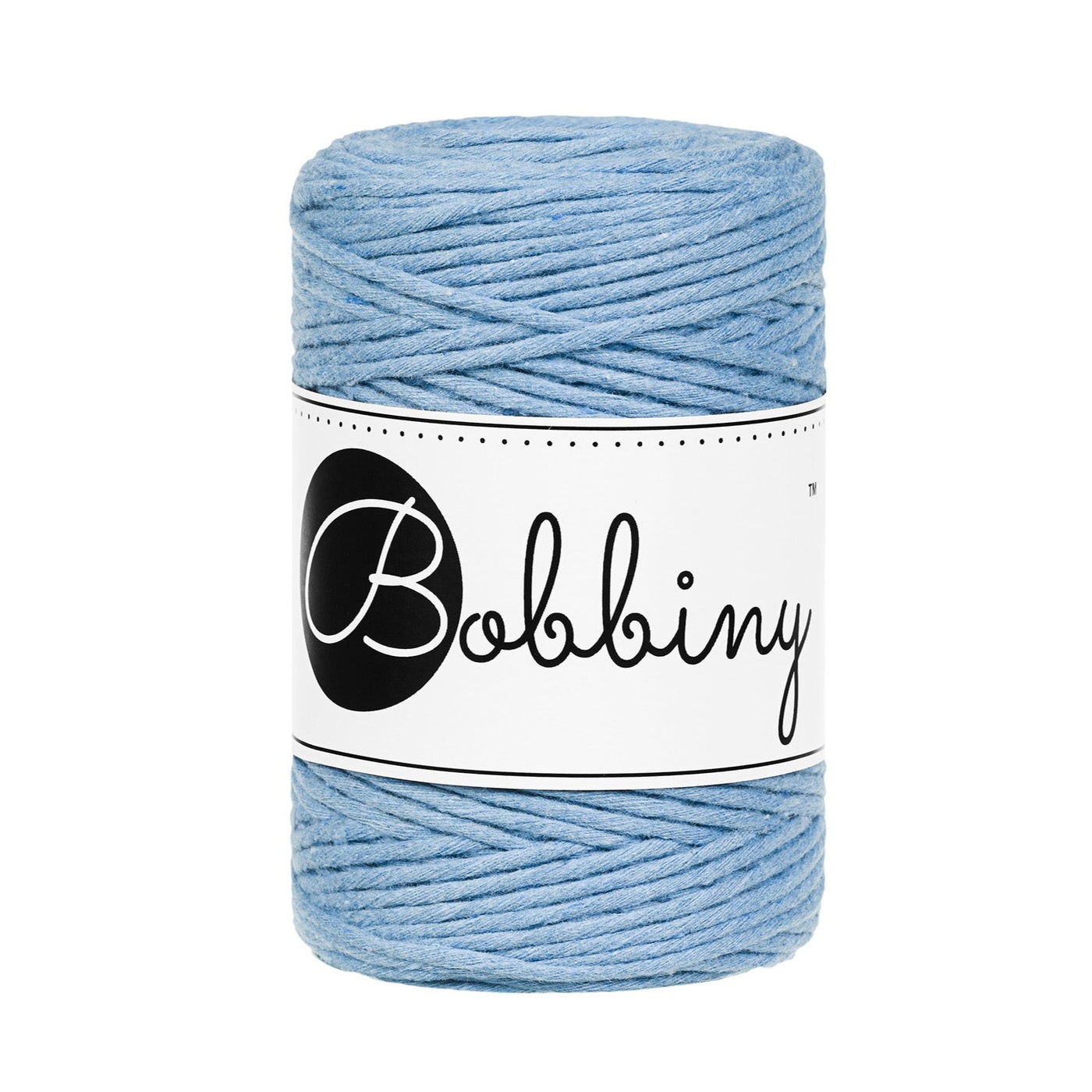 Bobbiny single twist macrame cord in perfect blue shade