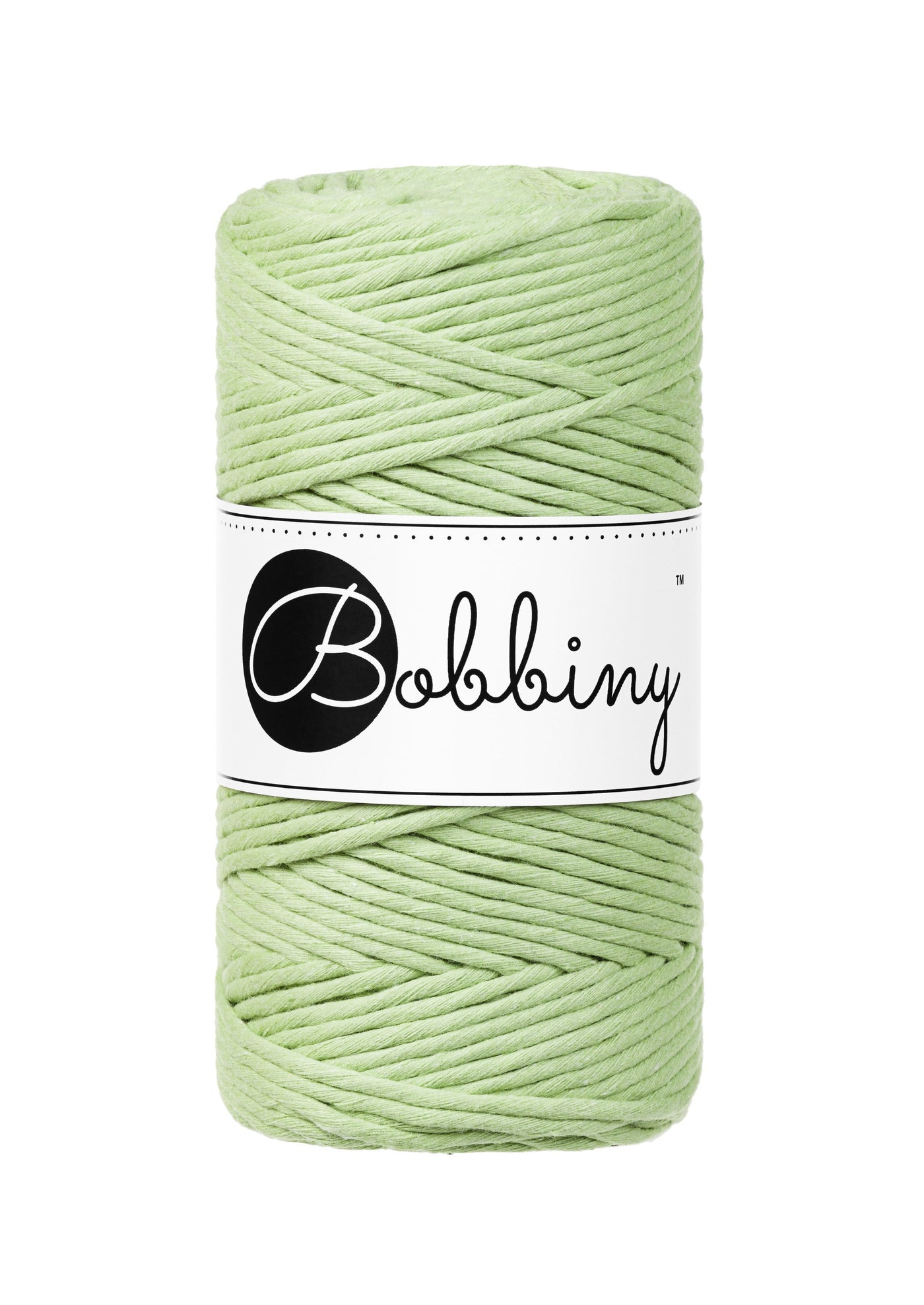 Bobbiny single twist cord 3mm in green matcha shade 