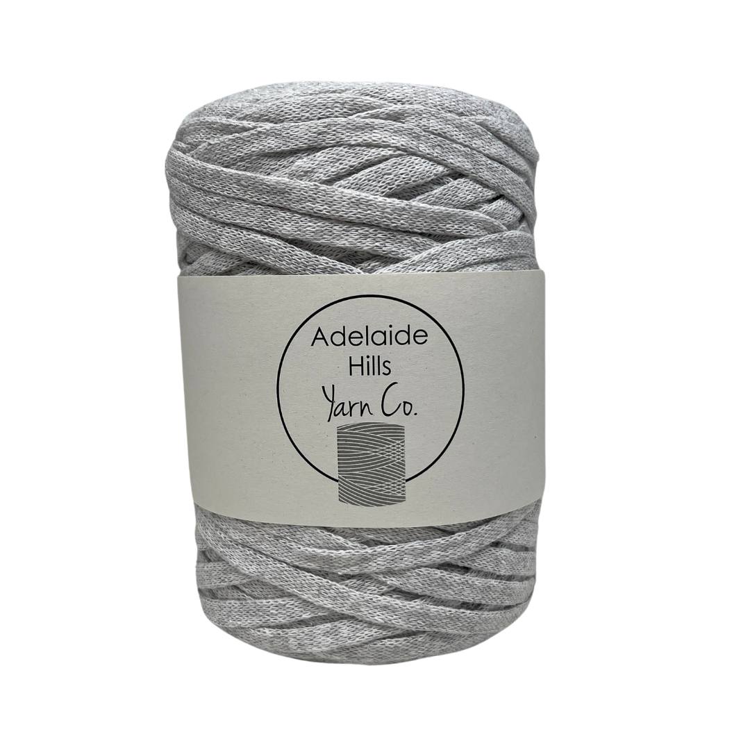 Recycled Ribbon yarn in Smoke grey shade 
