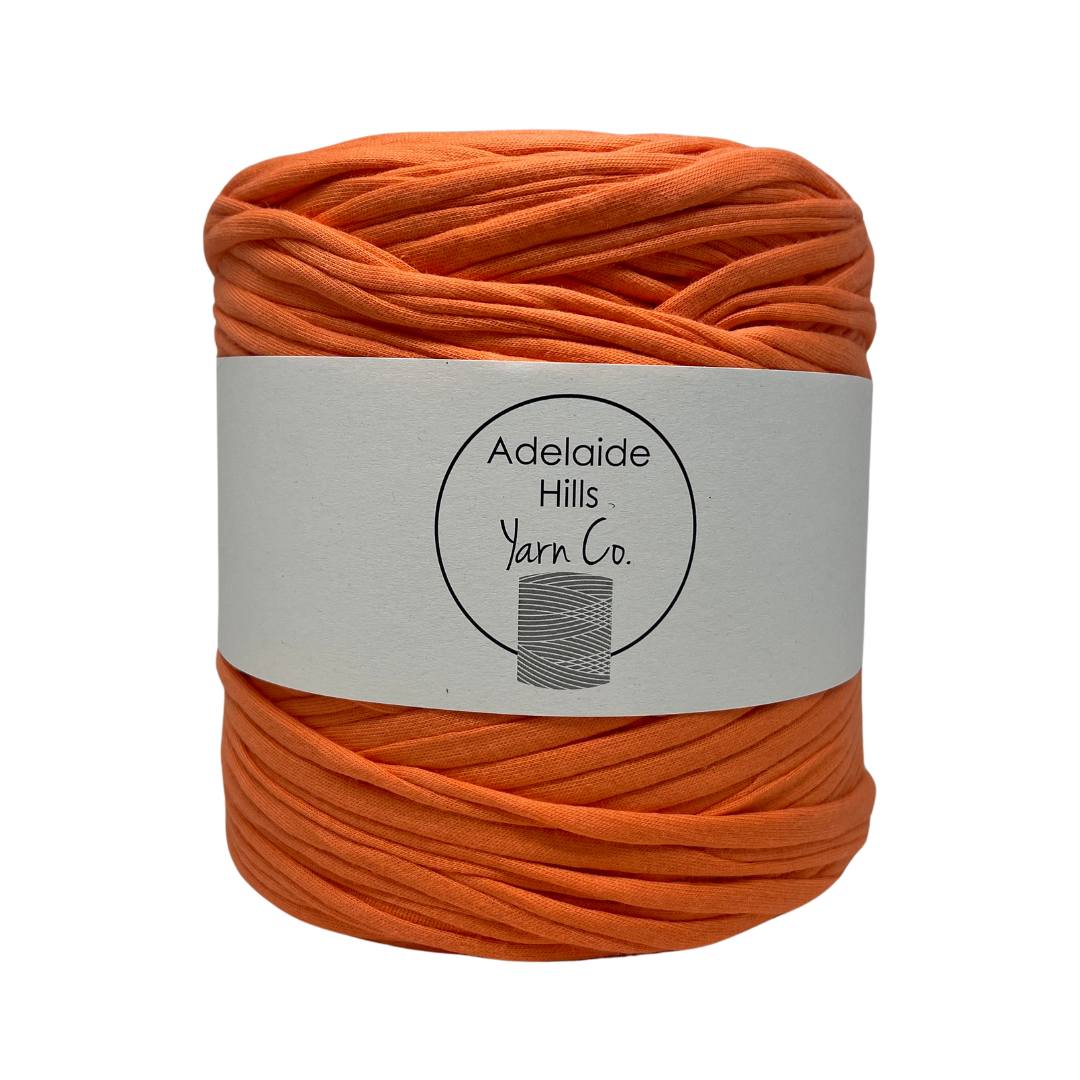 recycled tshirt yarn in aperol spritz orange shade 