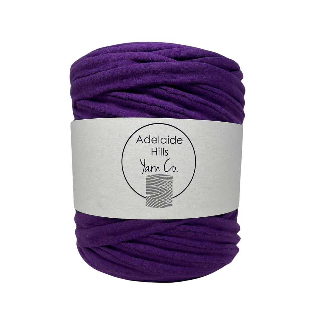 recycled tshirt yarn in grape shade