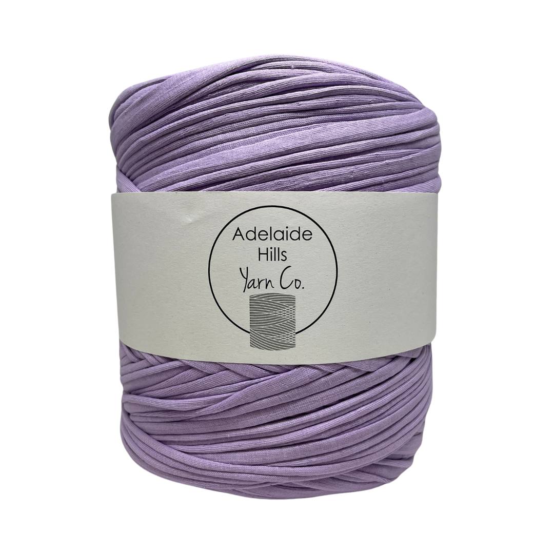 recycled tshirt yarn in lavender purple shade