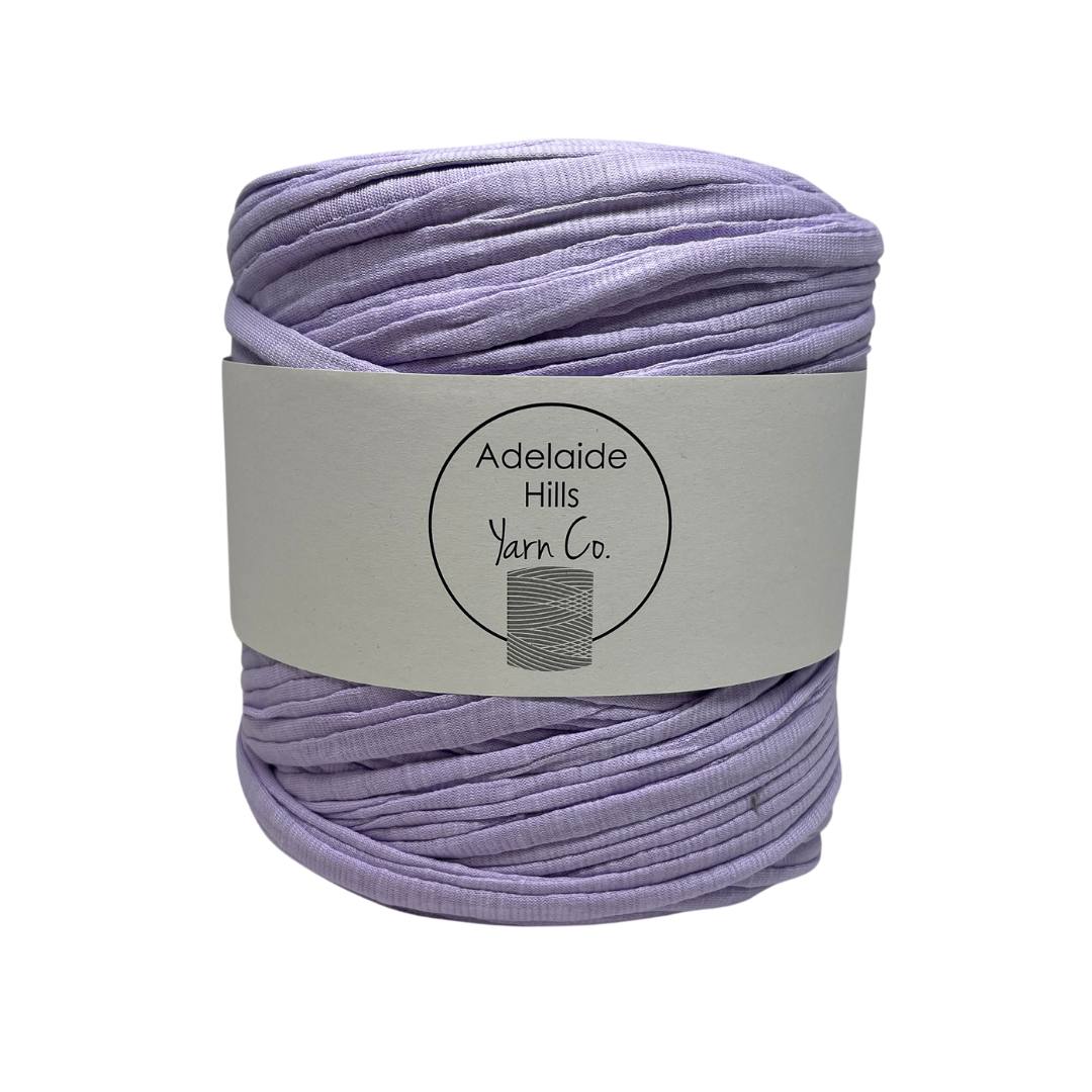 recycled tshirt yarn in lilac purple shade