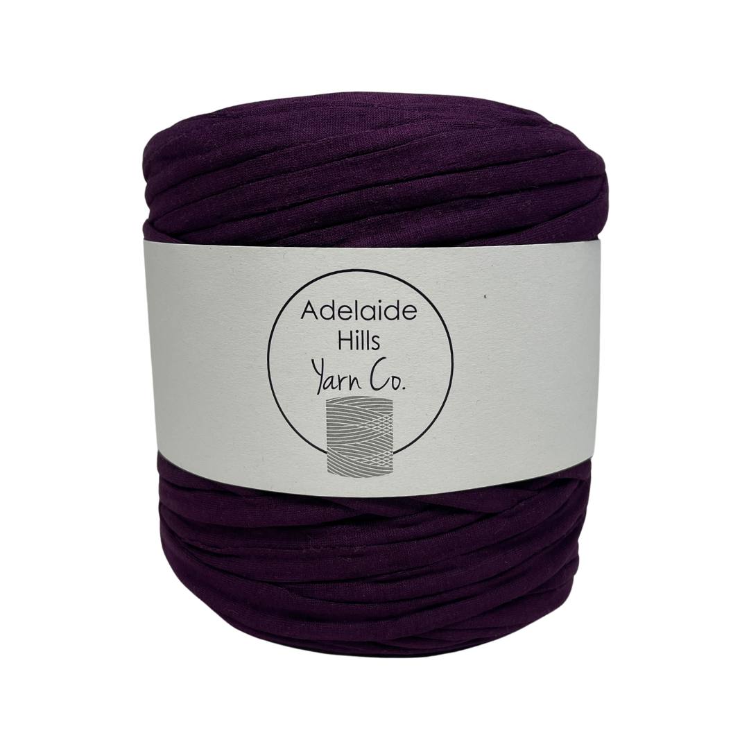 recycled tshirt yarn in mulberry shade