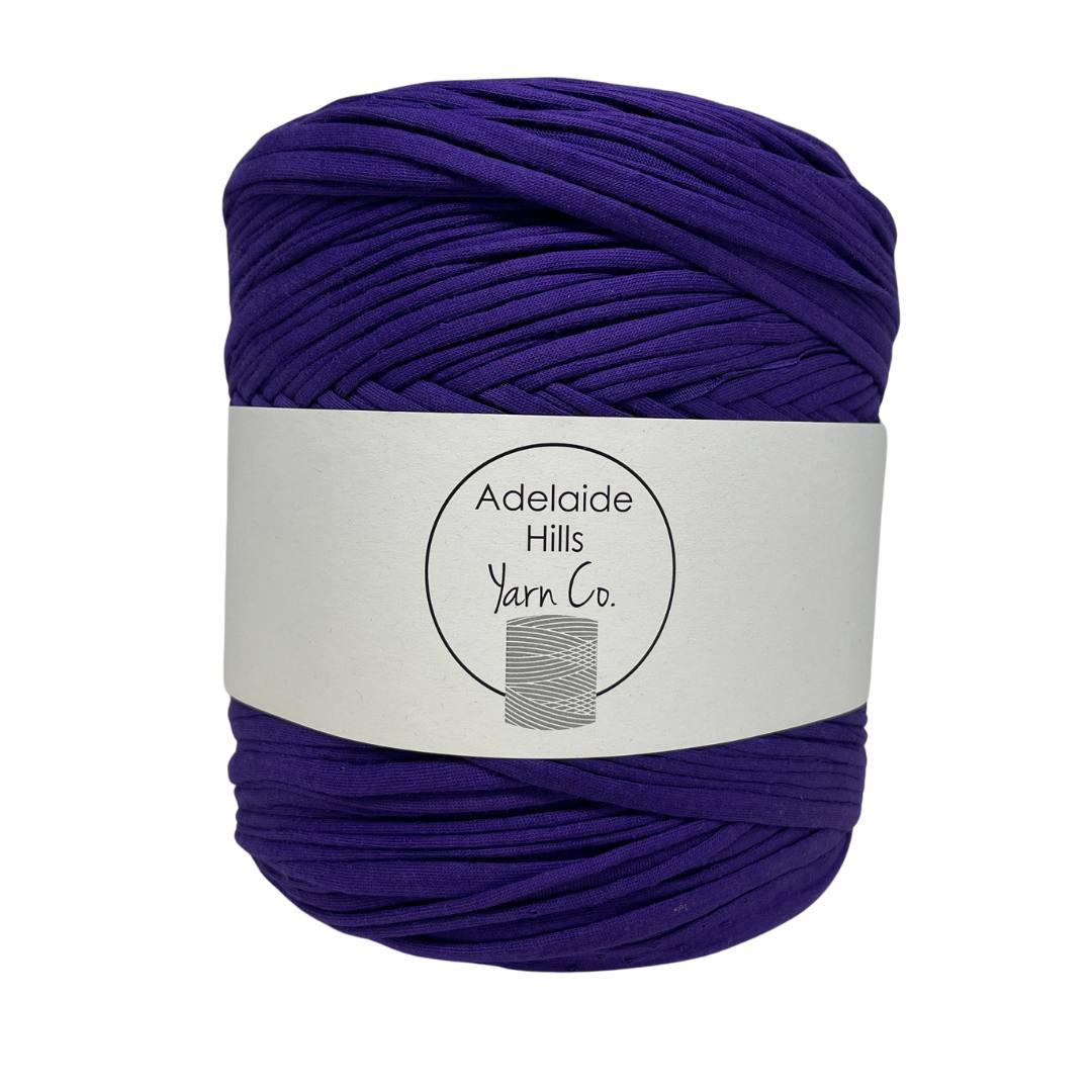 recycled tshirt yarn in dark purple nightshade colour