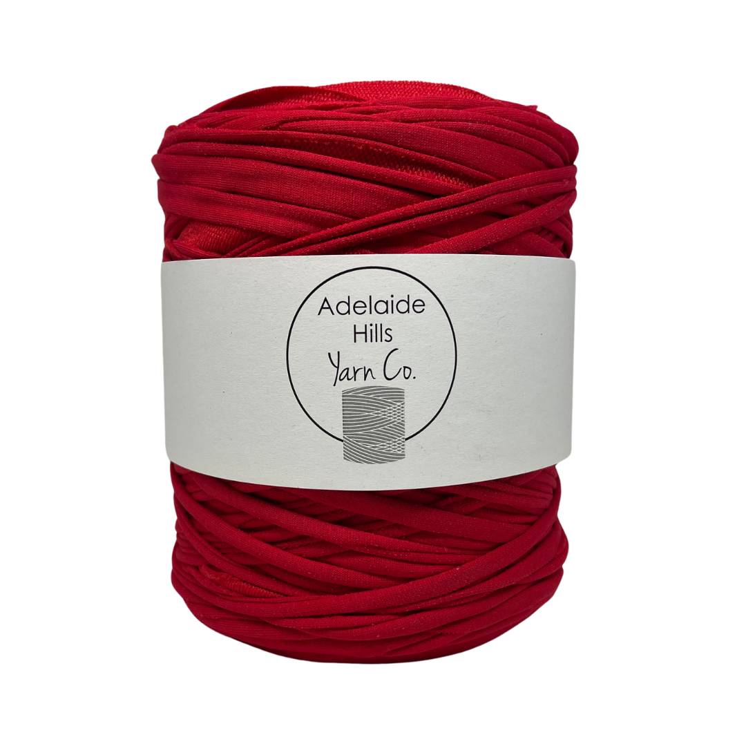 recycled tshirt yarn in red shade