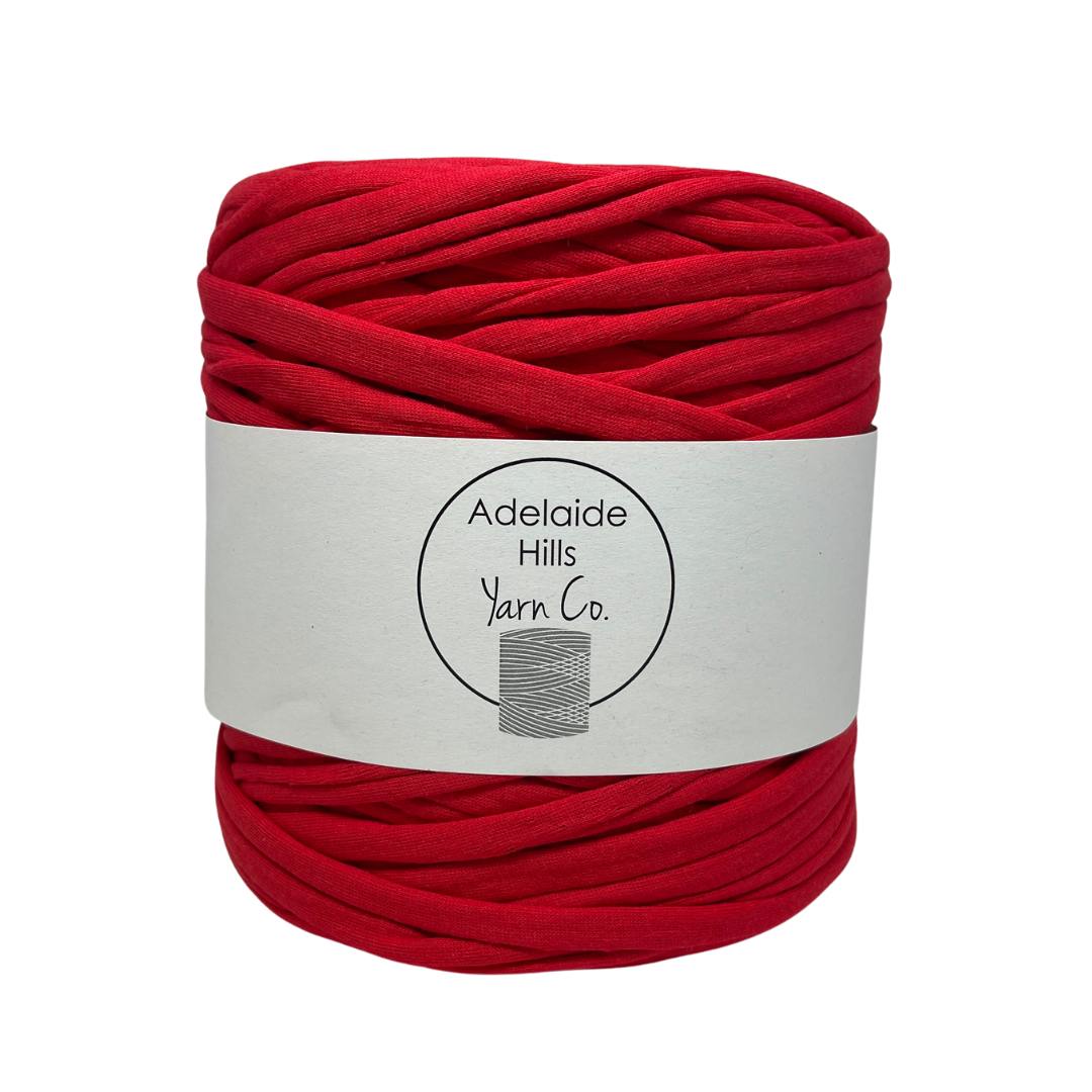 recycled tshirt yarn in relish red shade