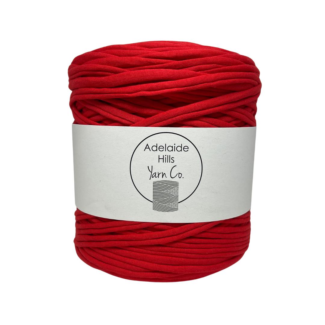 Recycled Tshirt yarn in sauce red shade 