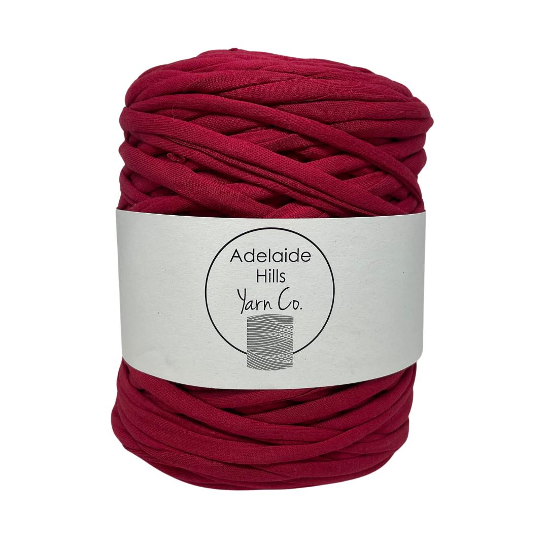 recycled tshirt yarn in valentine red shade