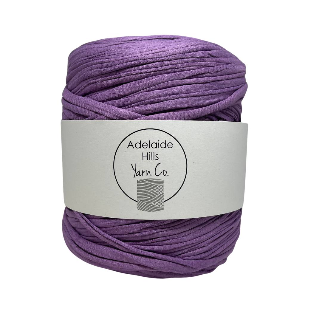 recycled tshirt yarn in veronica purple shade
