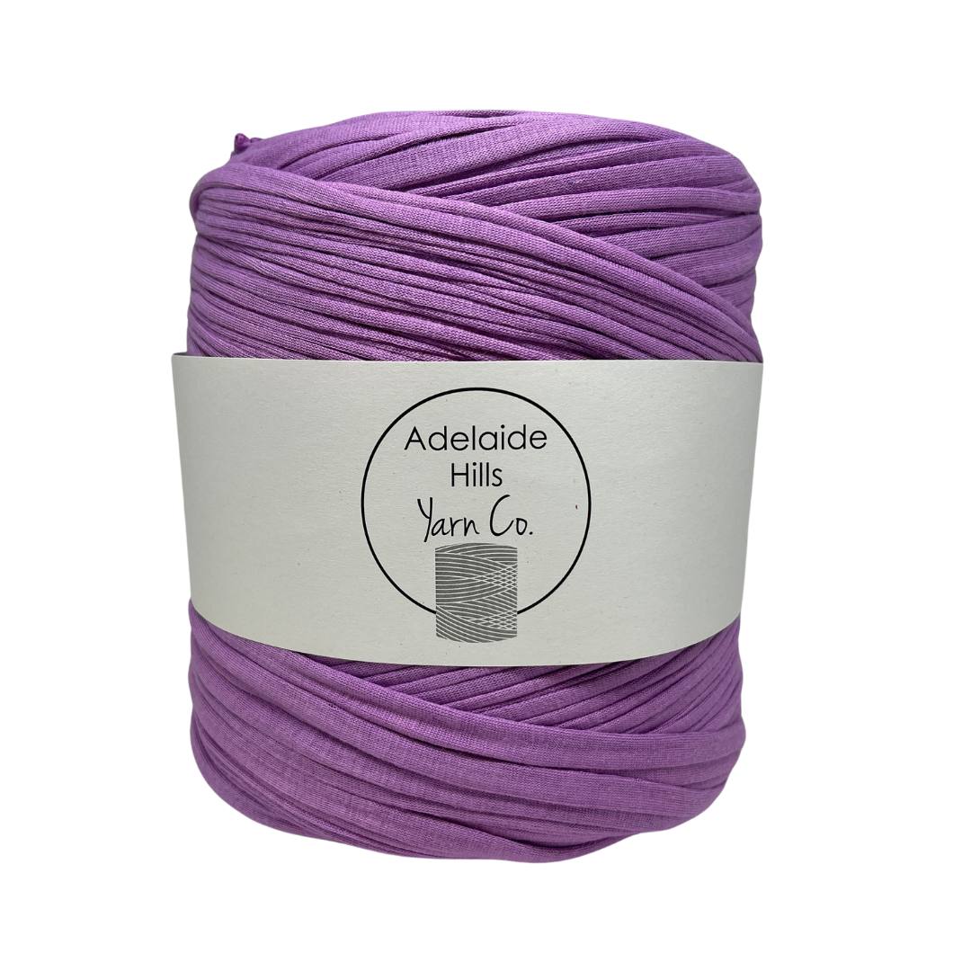 recycled tshirt yarn in violet purple shade